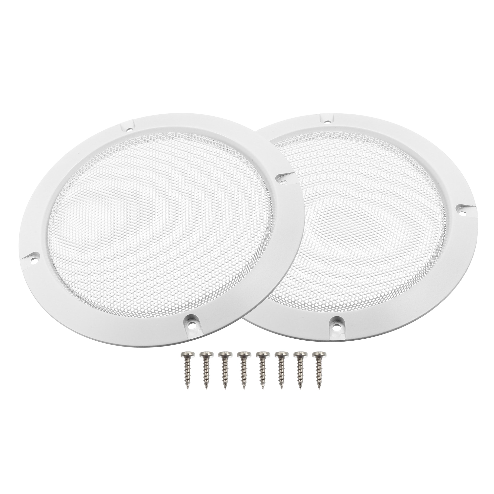 Unique Bargains 2pcs 5 Inch Car Metal Speaker Cover Mesh Subwoofer Grill Horn Guard with 8 Screws White