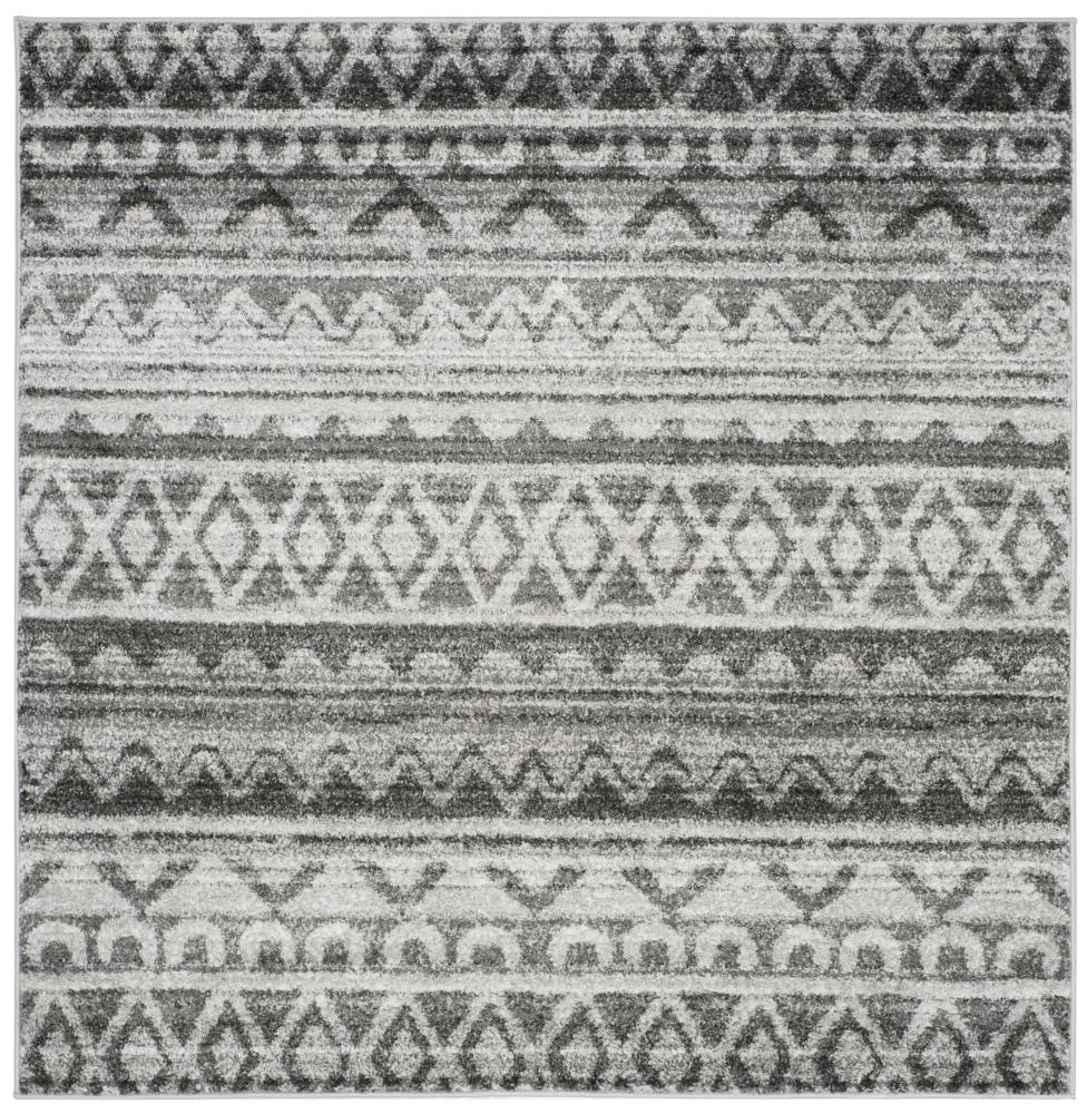 Safavieh ADR119N-6SQ Adirondack Gage 6 x 6 (ft) Loomed Polypropylene Ivory/Charcoal Square Indoor Abstract Lodge Area rug