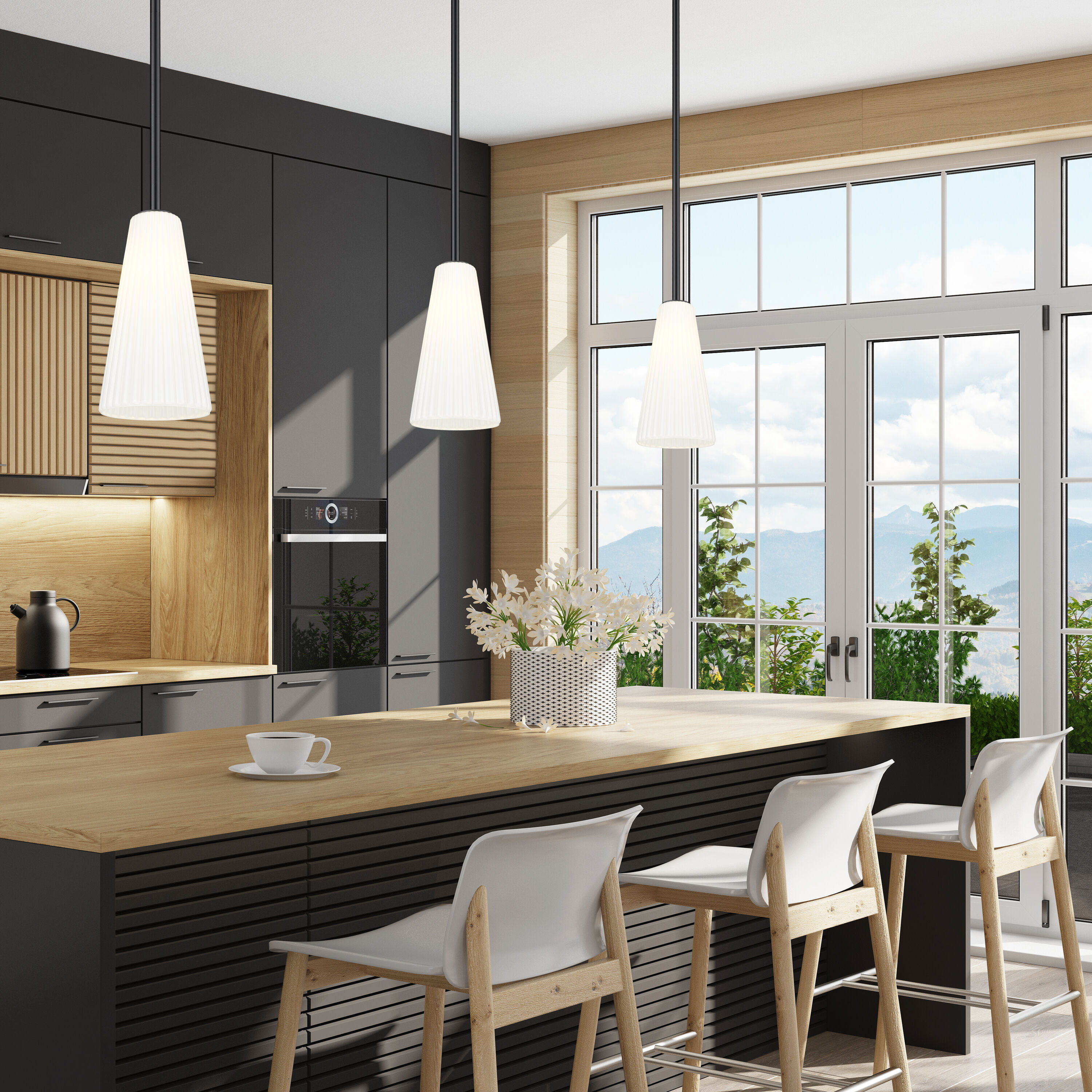 Z-Lite 3043P7-ROD-MB Pendant-Lights - View #3