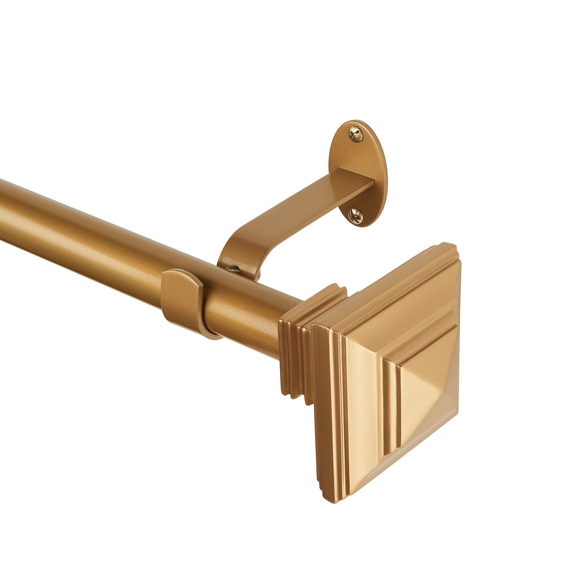 Elrene Home Fashions 026865995602 Florence 86-in to 120-in Soft Gold Iron Single curtain rod with Finials