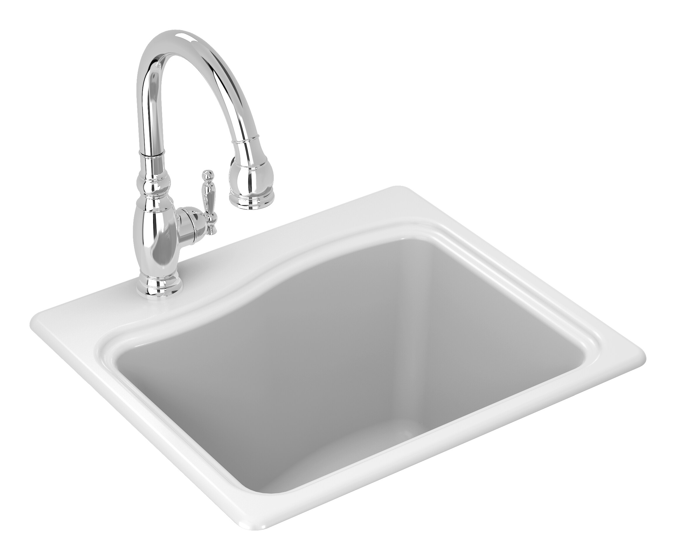 KOHLER 6657-1-0 14.75-in x 21.5-in 1-Basin White Drop-In Laundry Sink