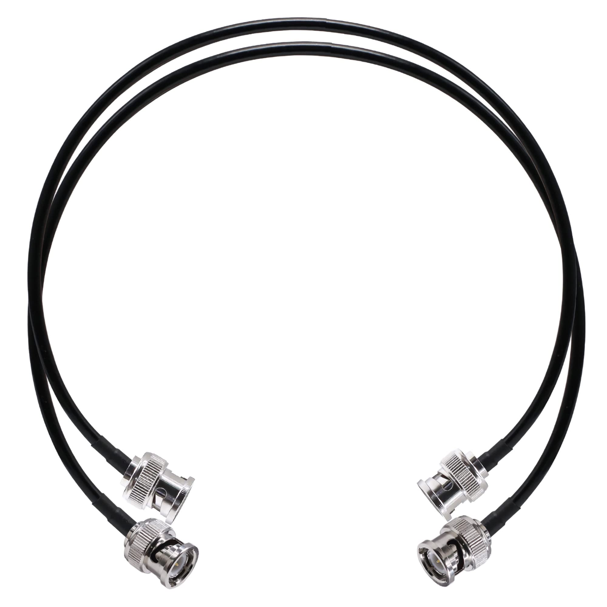 Aoibox  BNC Male to BNC Male RG58 Coax Jumper Cable 20 in 50 Ohm Low Loss Extension Lead for RF and Video 2 Pack