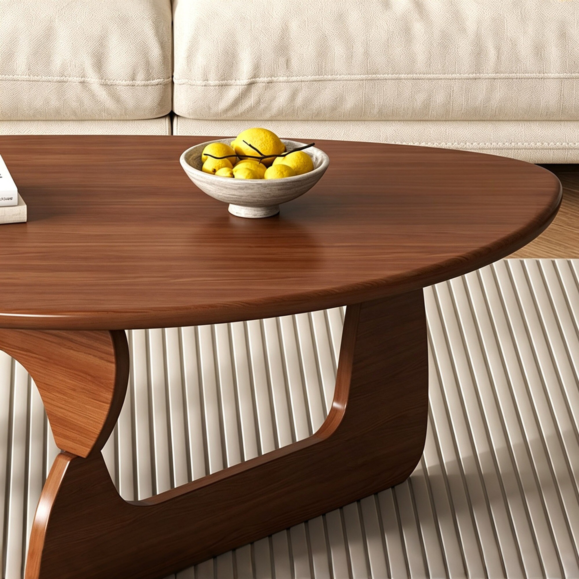 HyperDrop Cart 34-in W x 34-in D Wood Oval Coffee Table Heavy-Duty ...