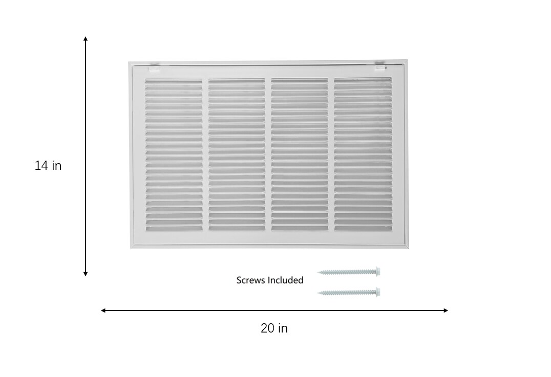 RELIABILT 20-in x 14-in Steel White Sidewall/Ceiling Return Air Filter ...