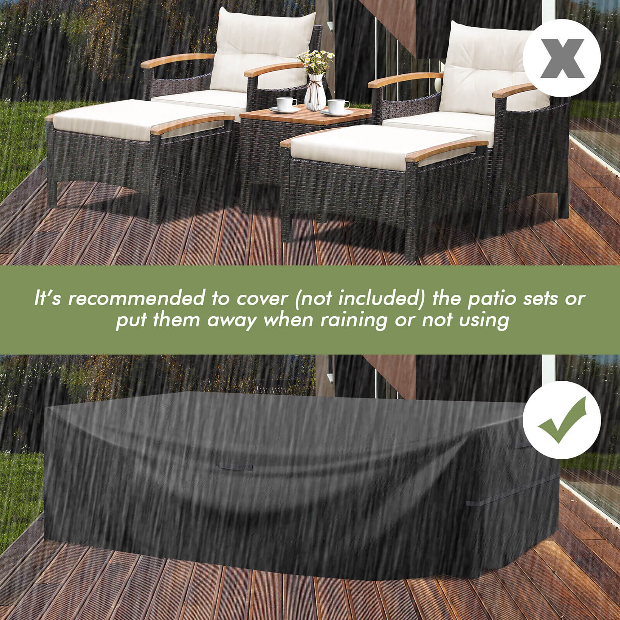 Forclover HYFW-449BE+ Patio-Conversation-Sets - View #7
