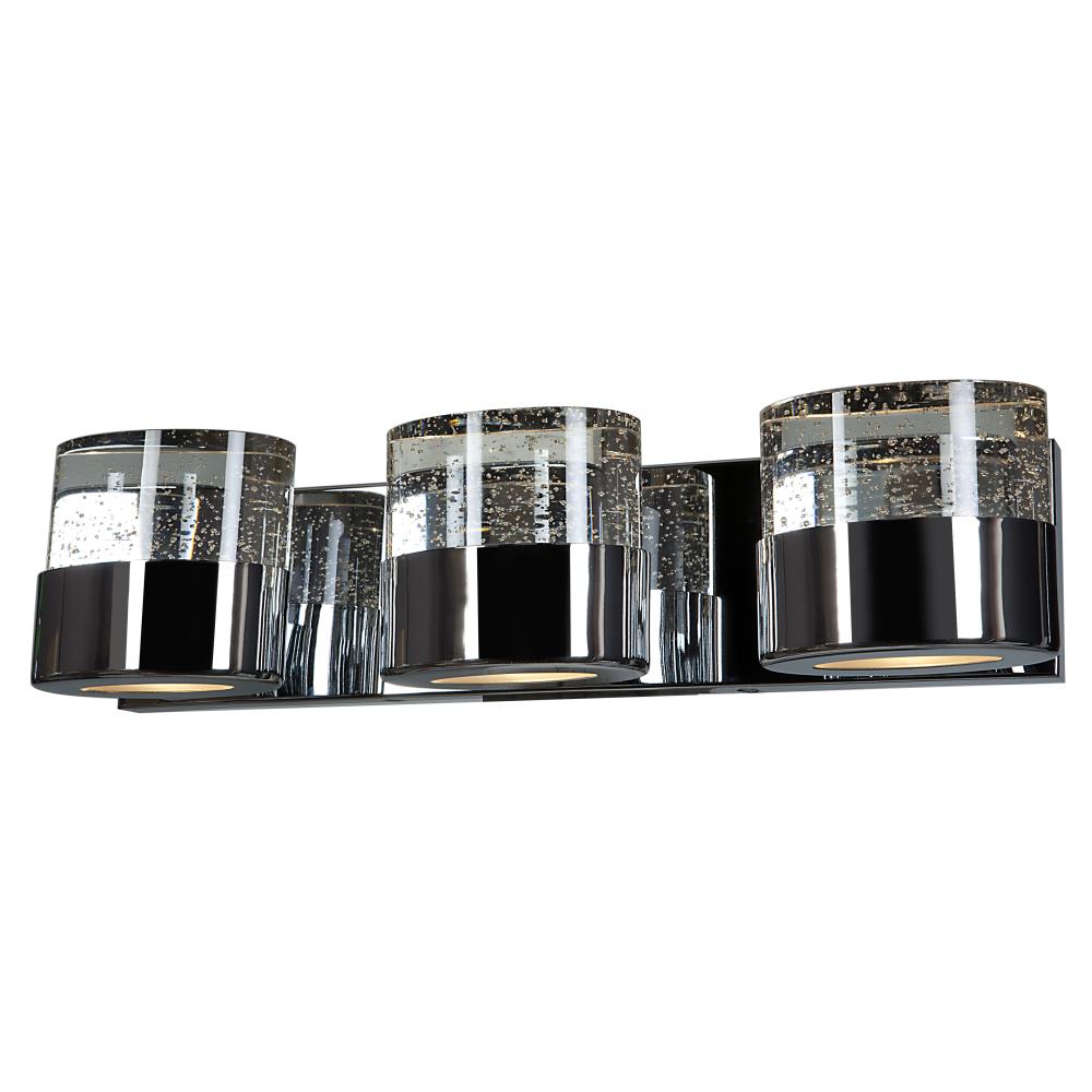Access Lighting 23927LEDDLP-CH/CLR Bubbles 4.5-in 3-Light Chrome Modern/Contemporary Vanity Light