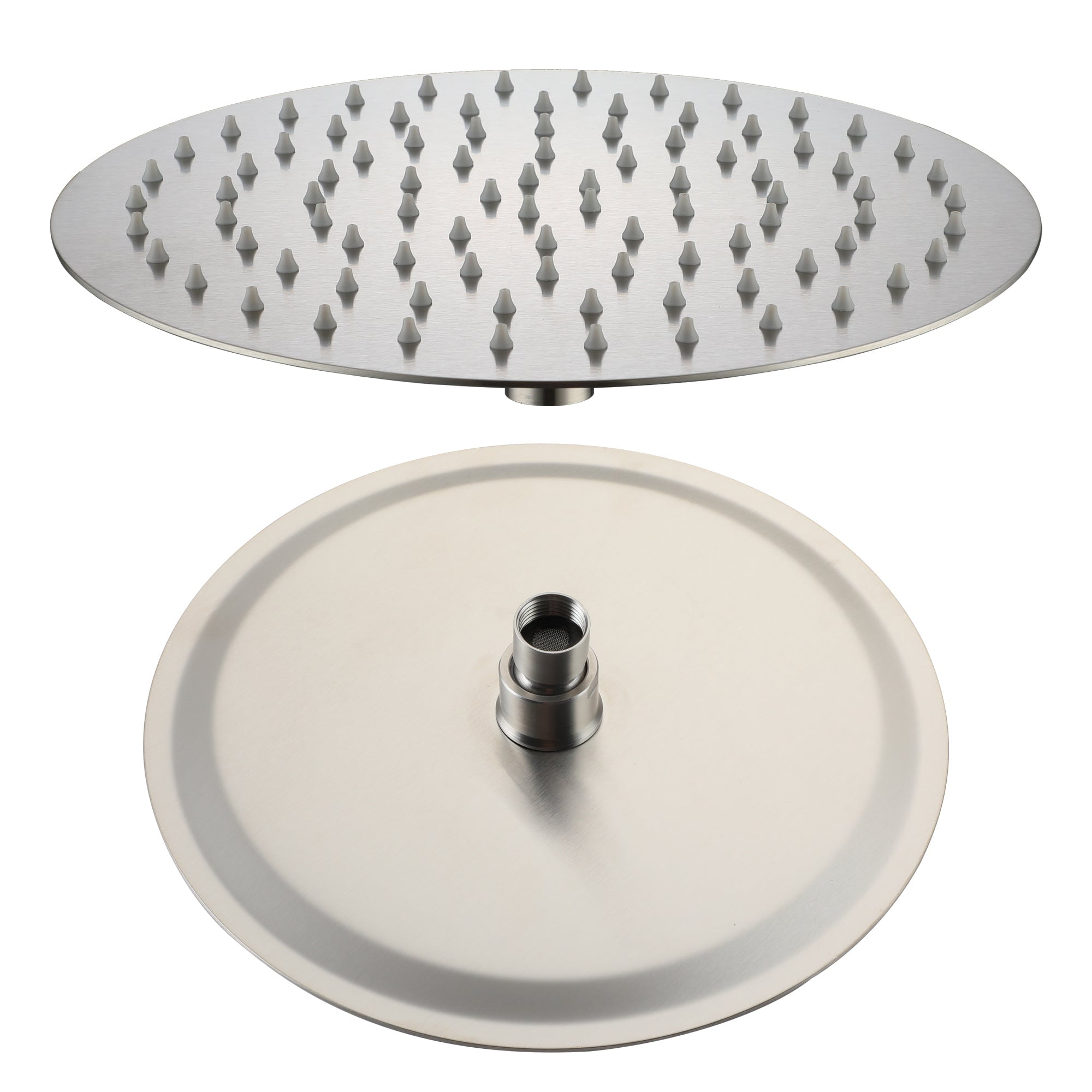 Boyel Living BLBR17004R12BN Round 1-Spray Pattern with 2.5 GPM 12 in. Wall Mount Ceiling Mount Fixed Shower Head Stainless Steel in Brushed Nickel