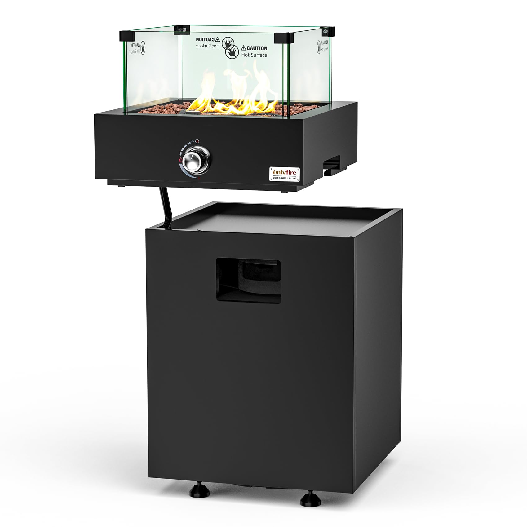 LTMATE LSTOP2210-FP035BKB 16-in W Black Portable Iron Tabletop Liquid propane Fire pit