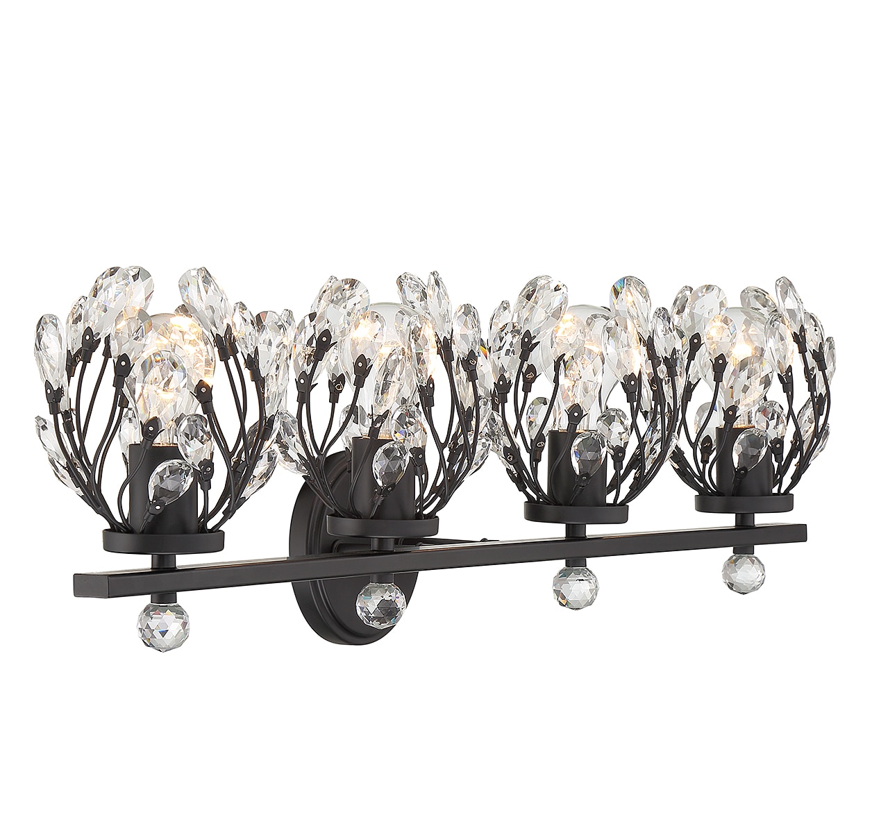 Savoy House Moreno 31-in 4-Light Matte Black LED Vintage Vanity Light 8 ...