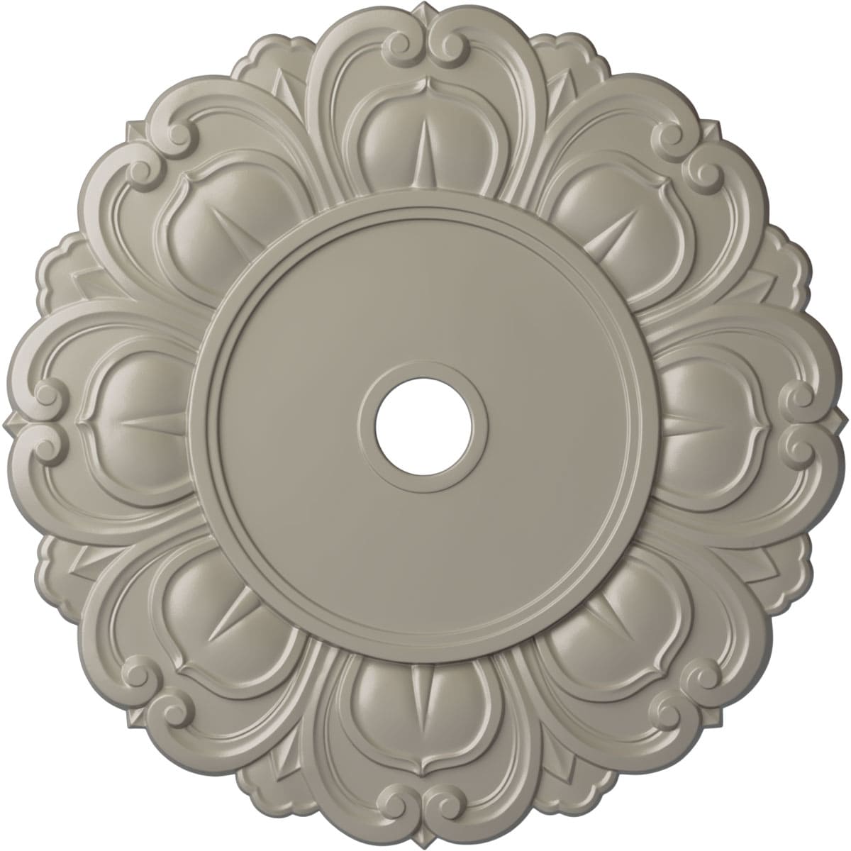 Ekena Millwork CM32ANPWS Angel 32.25-in W x 32.25-in L Painted Pearl White Polyurethane Whole Ceiling Medallion