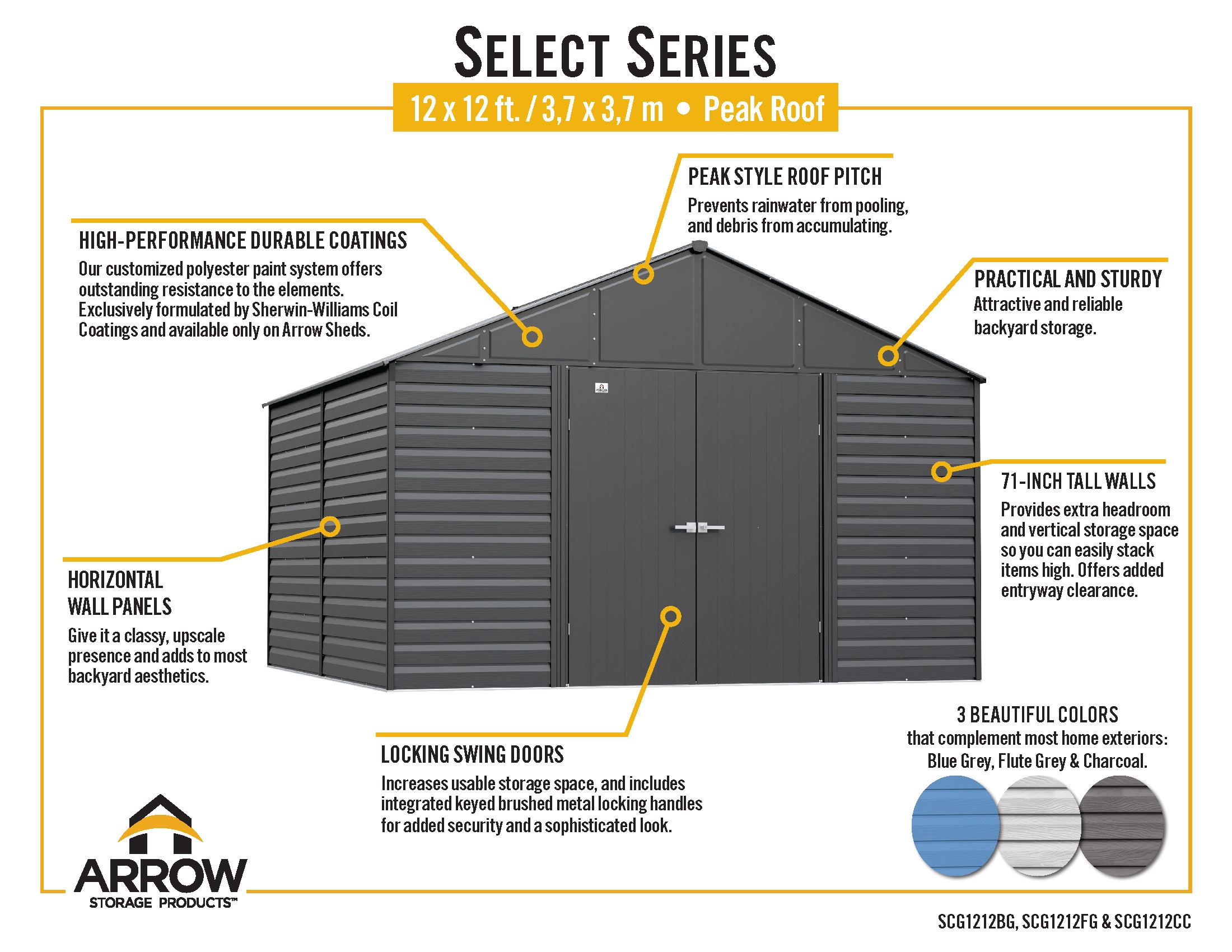 Arrow SCG1212BG Metal-Storage-Buildings-Sheds - View #11