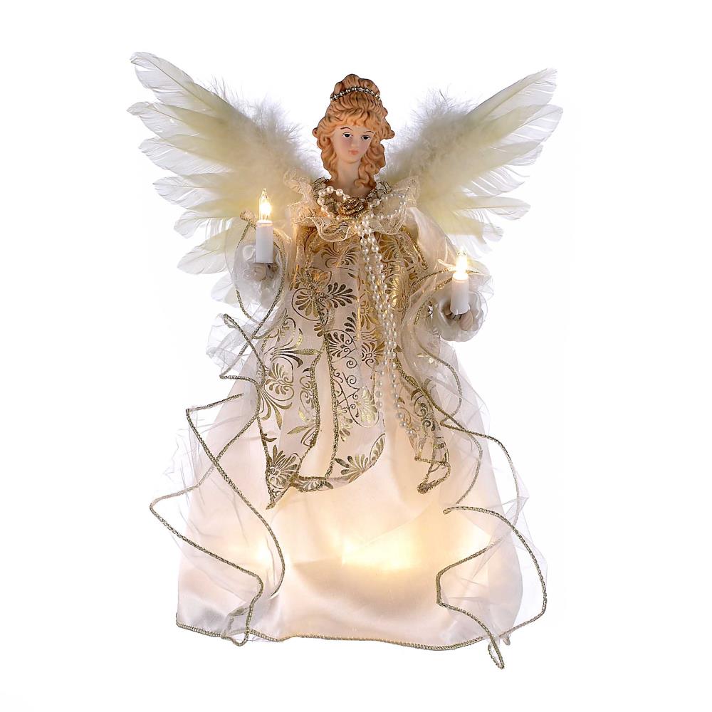 Kurt S. Adler 12-in Angel Ivory/Gold White Christmas Tree Topper at ...