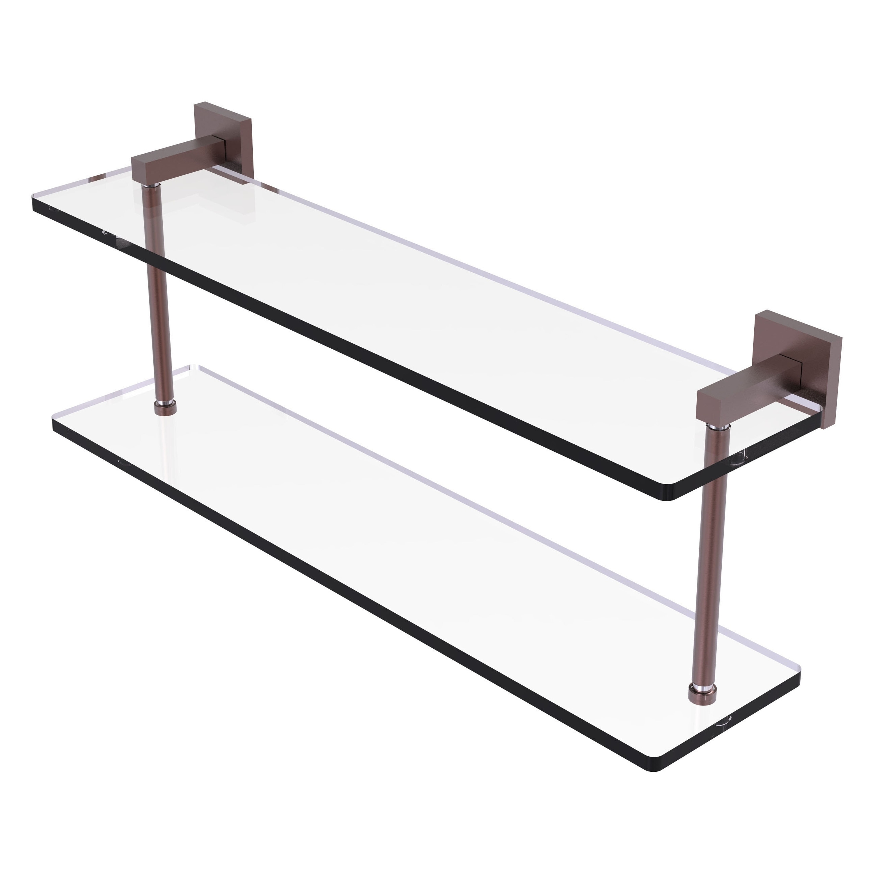 Allied Brass MT-2-22-CA Montero Antique Copper 2 -Tier Wall mount Bathroom Shelf ( 22-in x 8.3-in x 5-in )
