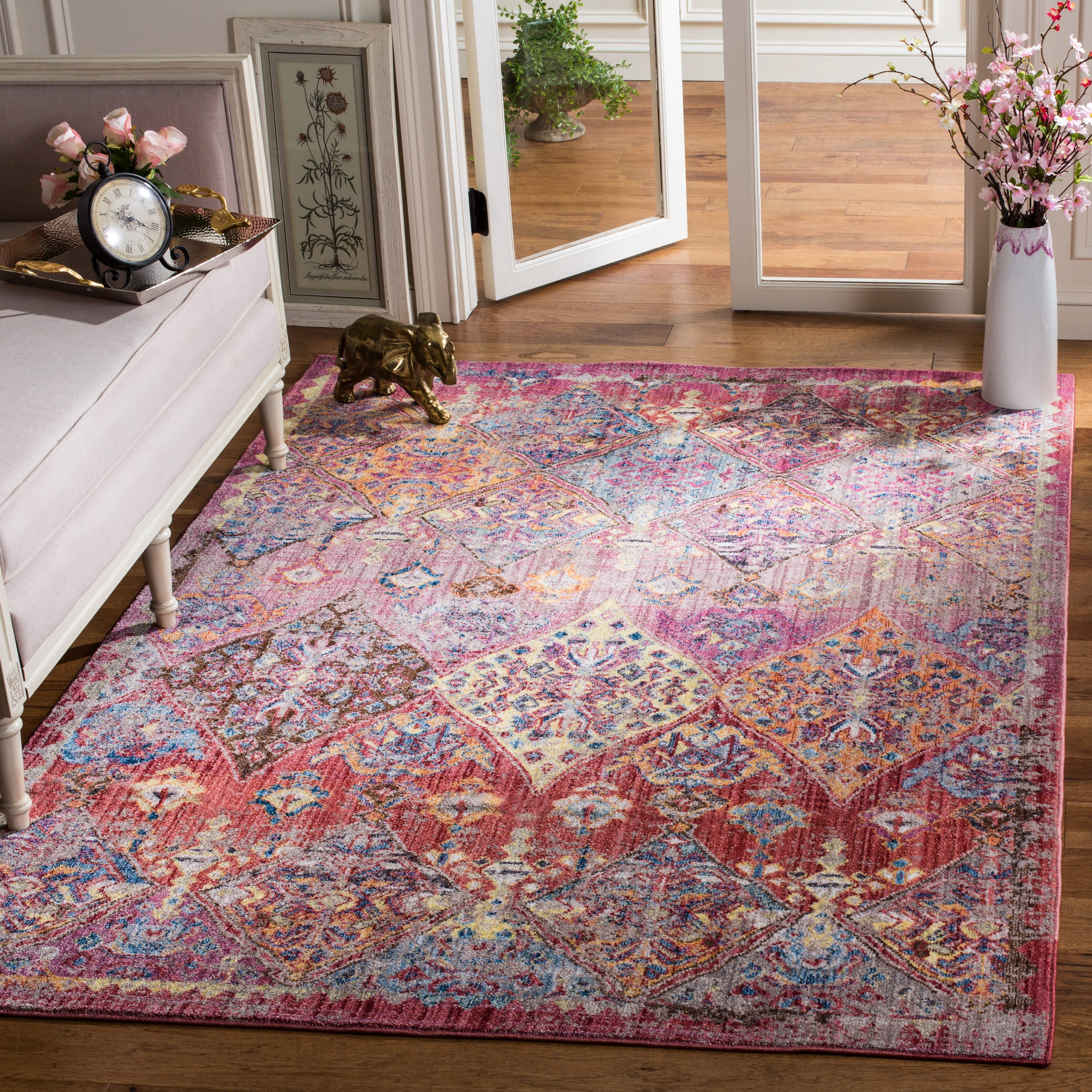 Safavieh Valencia Pink/Multi 5 ft. x 8 ft. Area Rug