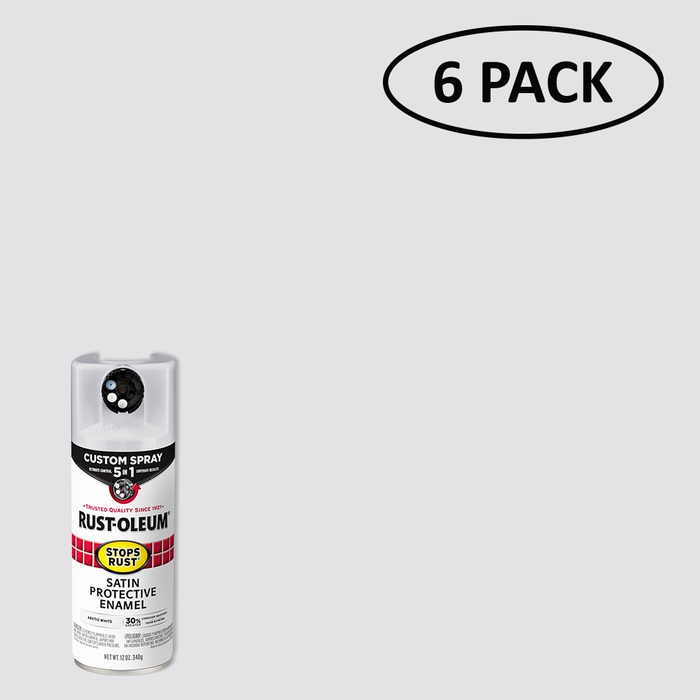 Rust-Oleum 383424SOS Stops Rust 5-in-1 6 -Pack Satin Arctic White Spray paint ( NET WT. 12-oz )