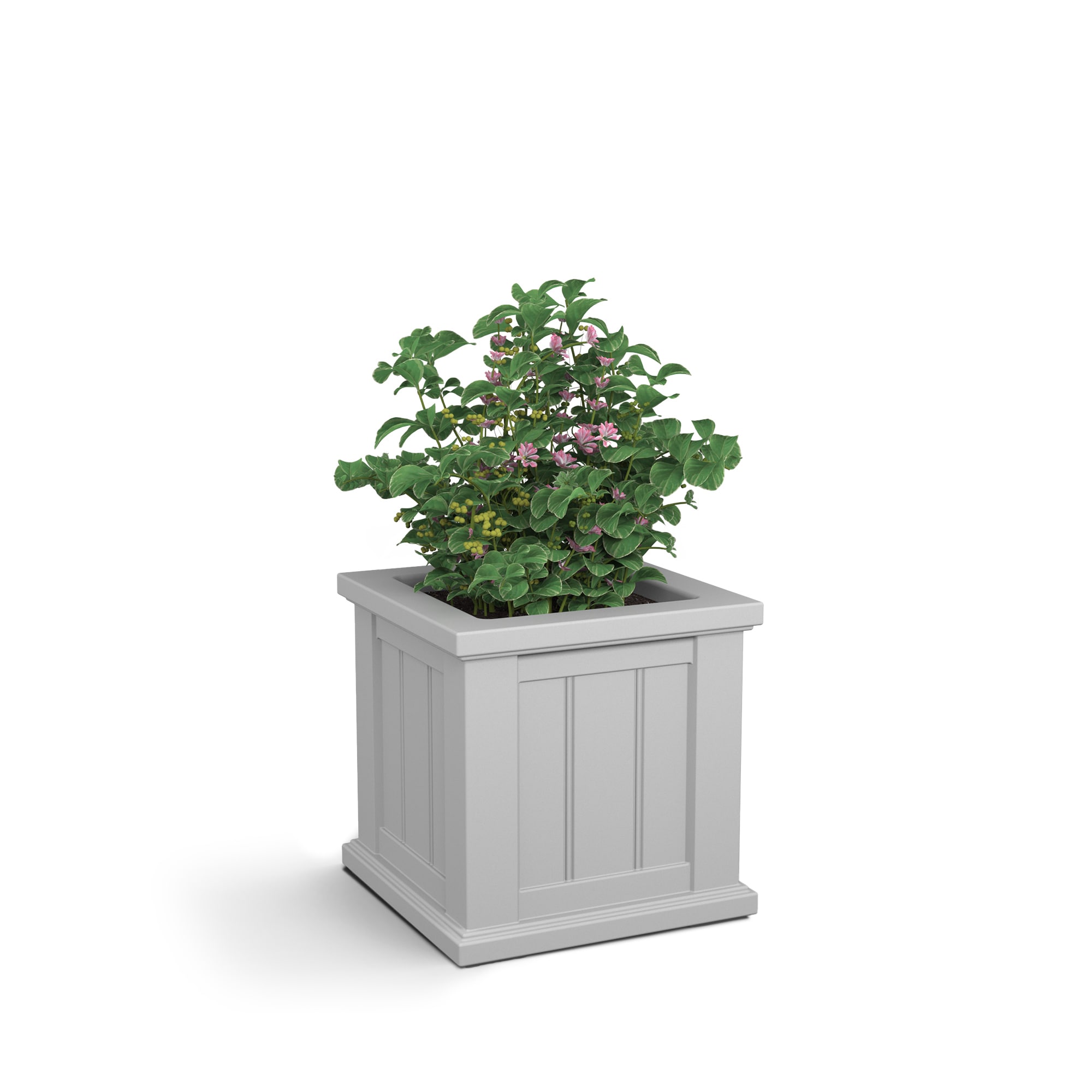 Cape Cod 14" White Polyethylene Outdoor Square Planter