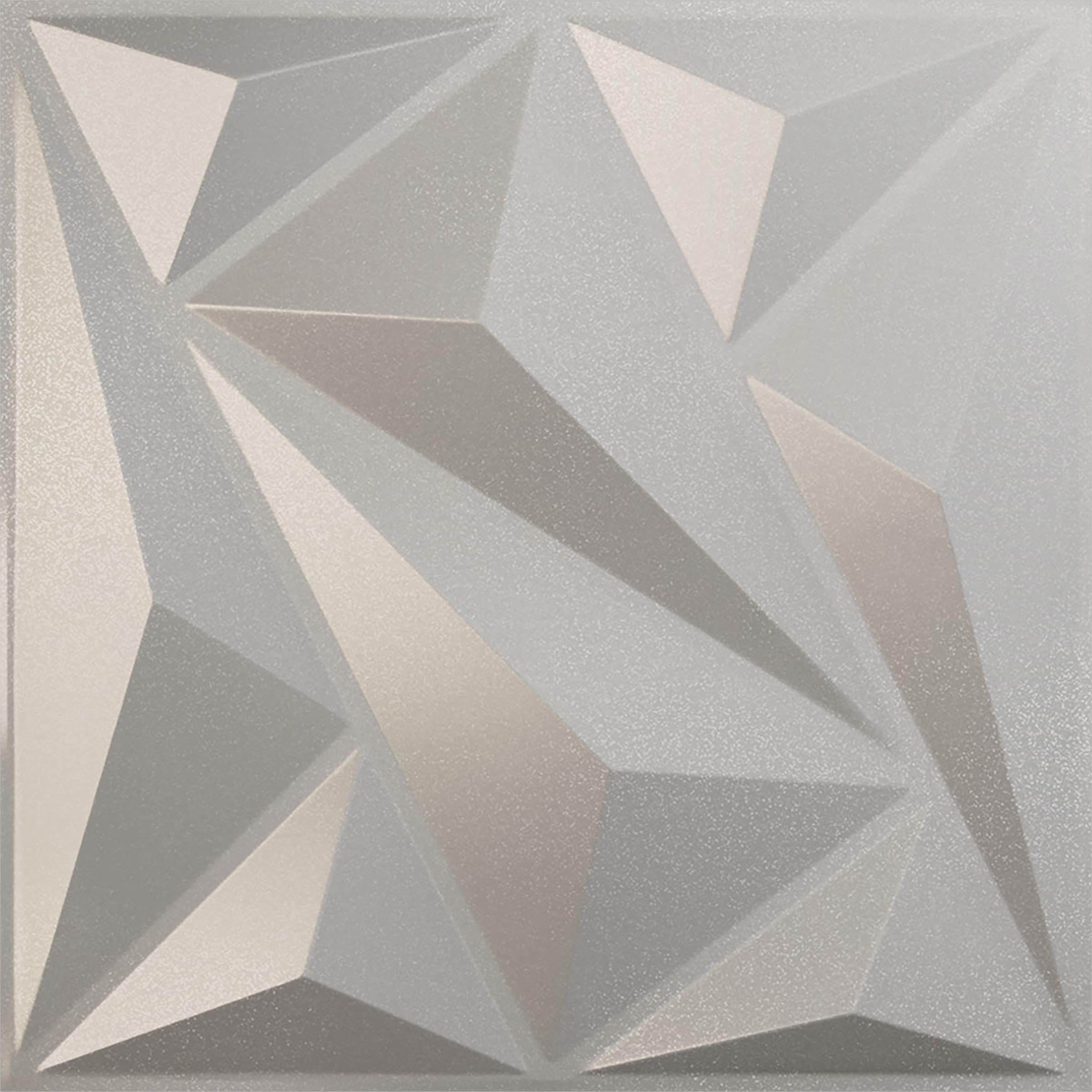 Ekena Millwork WP20X20MQASV-CASE-12 19-5/8-in x 19-5/8-in Embossed Paintable/Stainable Silver PVC Wall Panel ( 12 -Pack, Covers