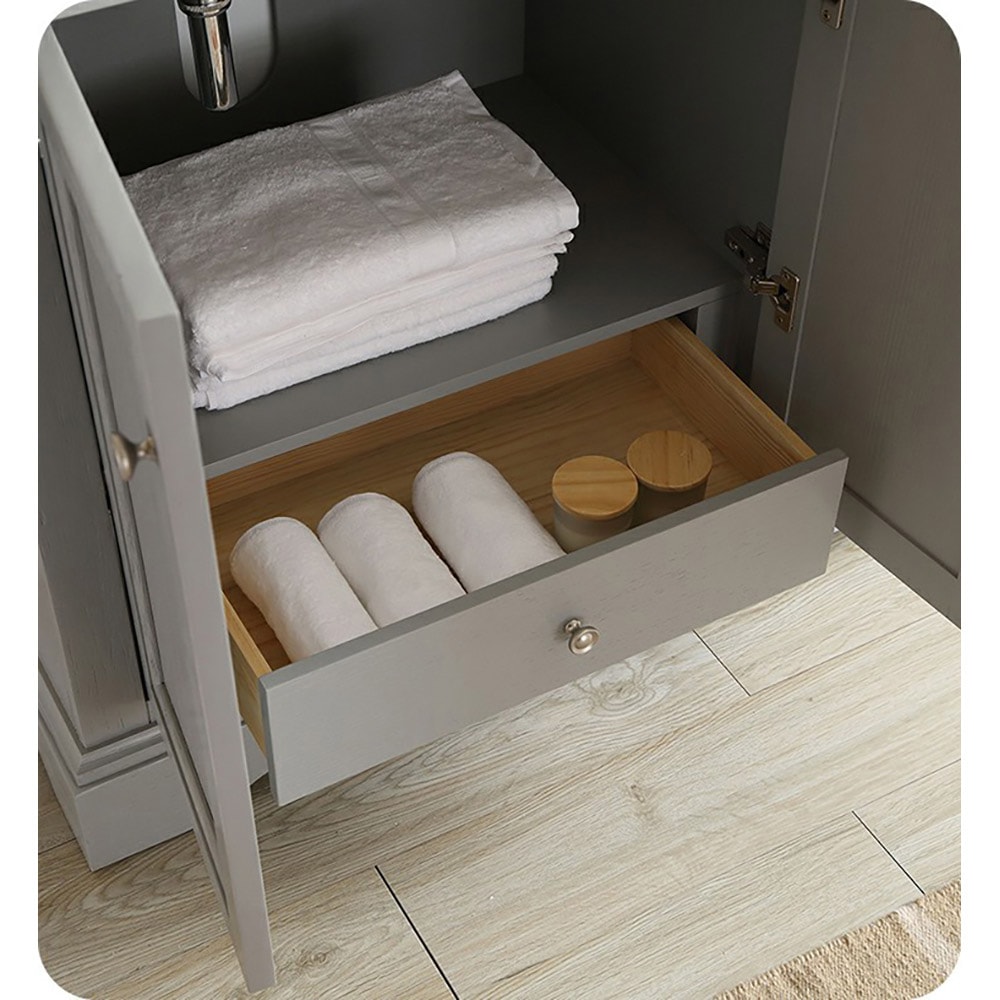 Gray Double Freestanding Wood Bathroom Vanity Cabinet