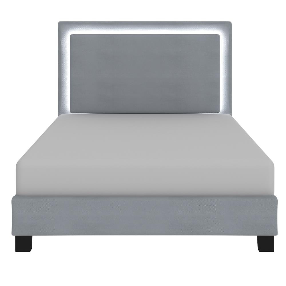 Worldwide Homefurnishings Grey Queen Upholstered Platform Bed At Lowes.com