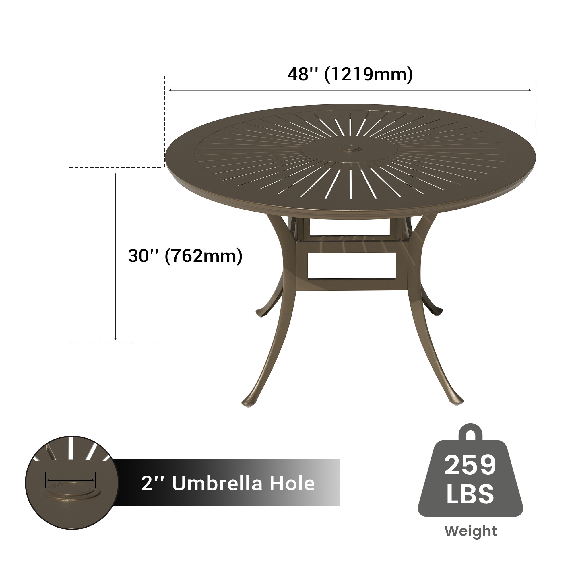 Clihome CLODRRUUHH Patio-Tables - View #3