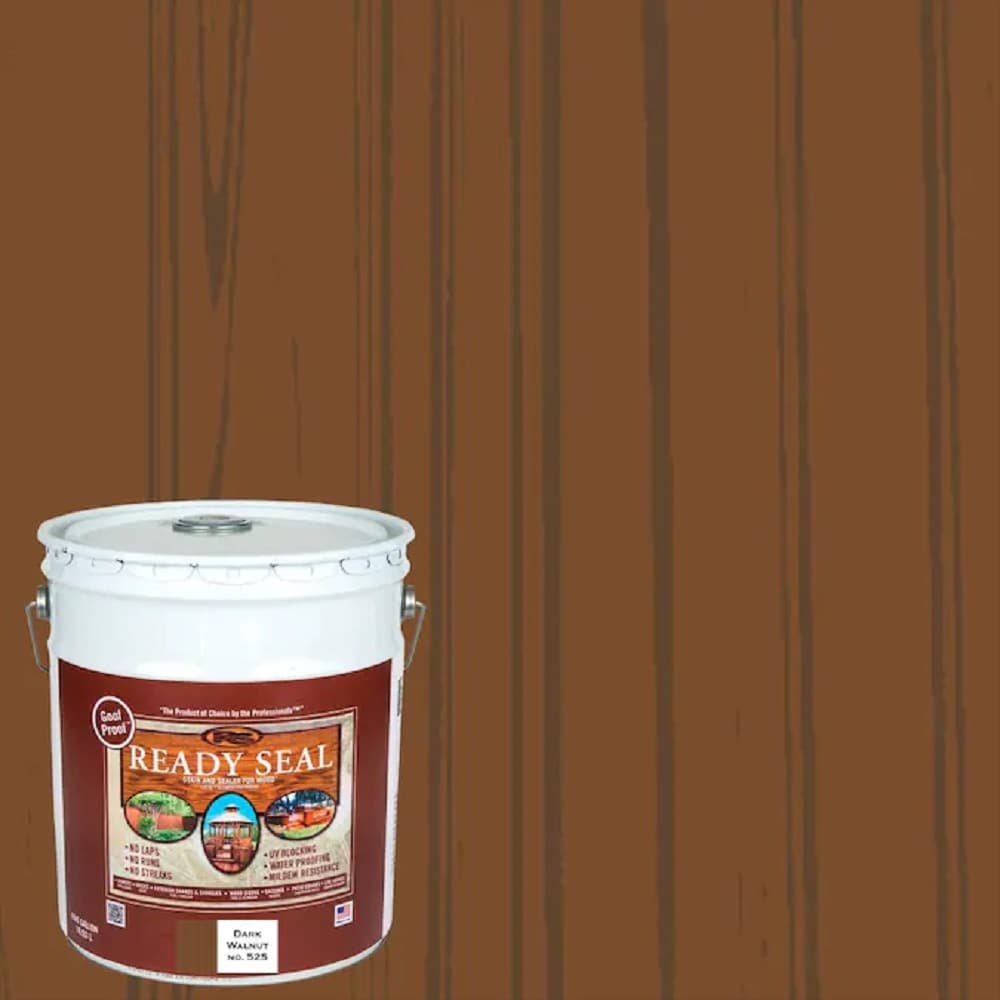 Ready Seal 809178 Pre-Tinted Dark Walnut Semi-transparent Exterior Wood Stain and Sealer in One ( 5-gallon )