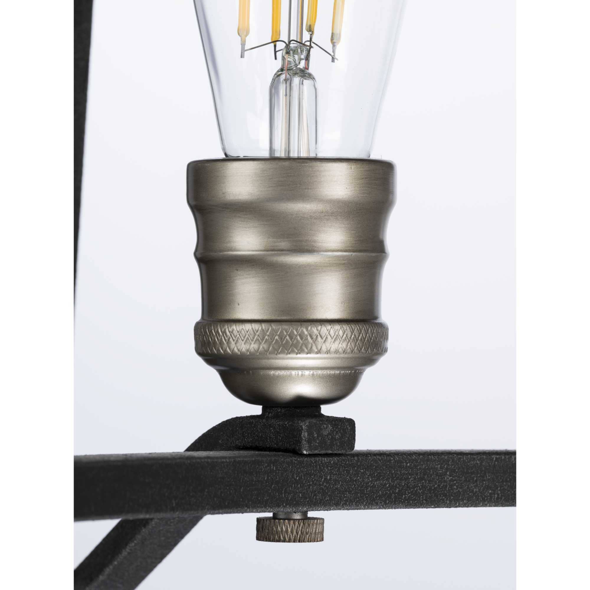 Black Iron 6-Light Cage Chandelier
