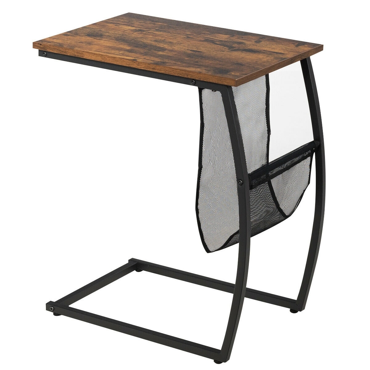 CASAINC WF-HW65711-LA End table 14-in W x 25-in H Rustic Brown Wood Modern End Table Fully Assembled