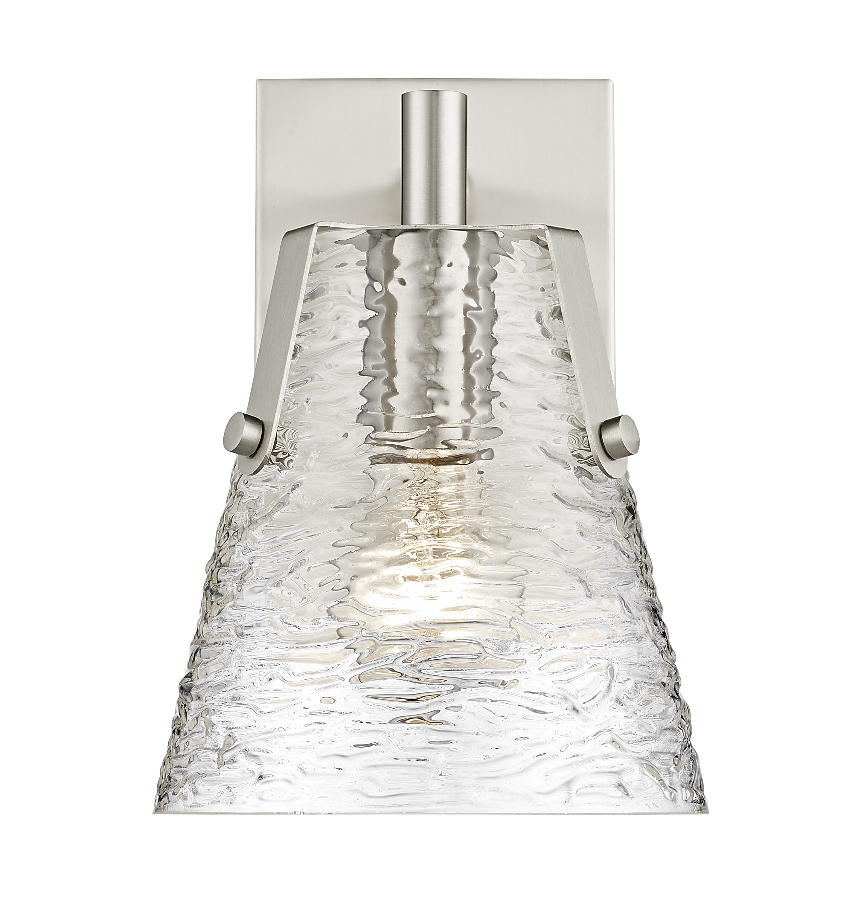 Analia Brushed Nickel and Glass 1-Light Wall Sconce