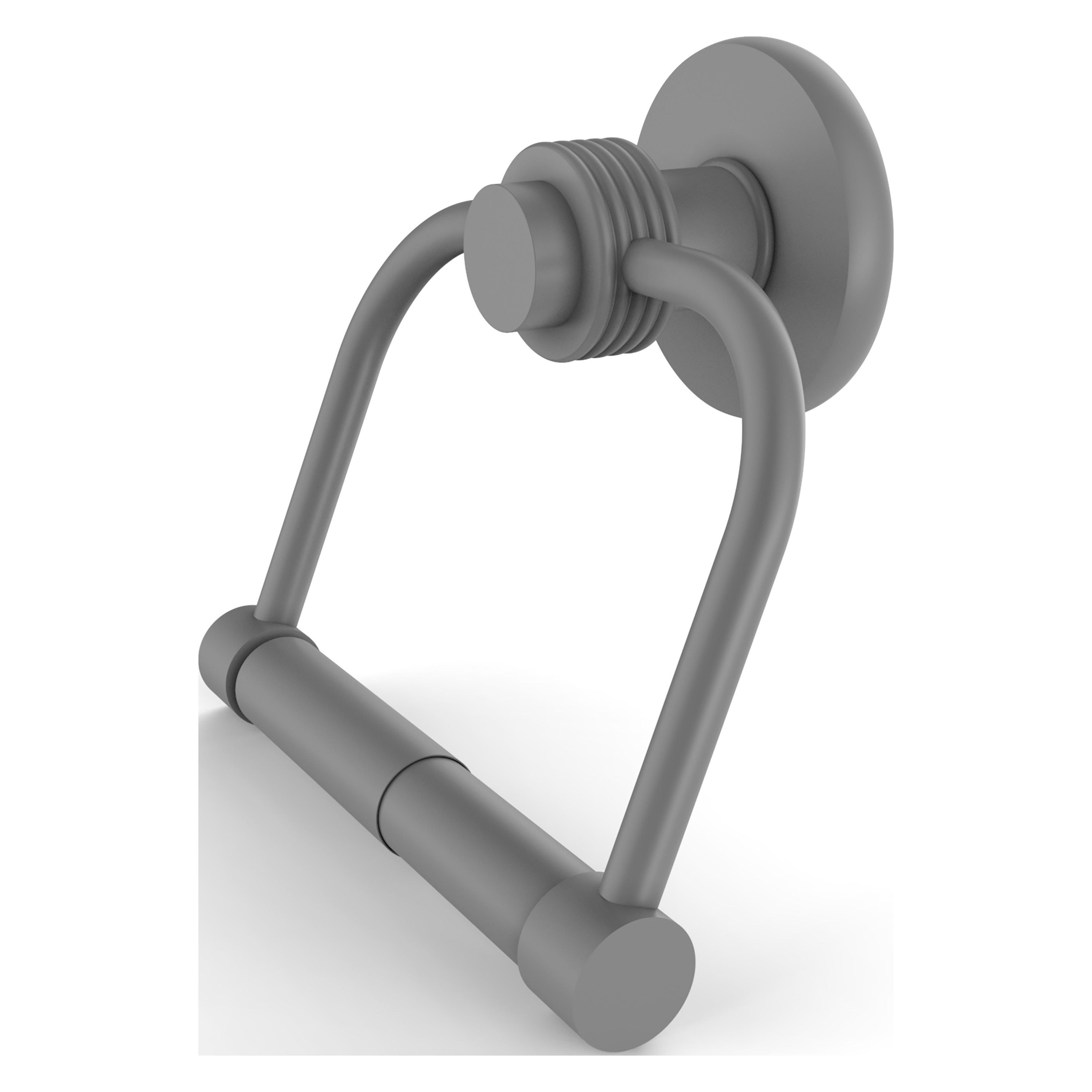 Allied Brass 924G-GYM Mercury Matte Gray Wall mount Double post Toilet Paper Holder 1 -Rolls with Storage