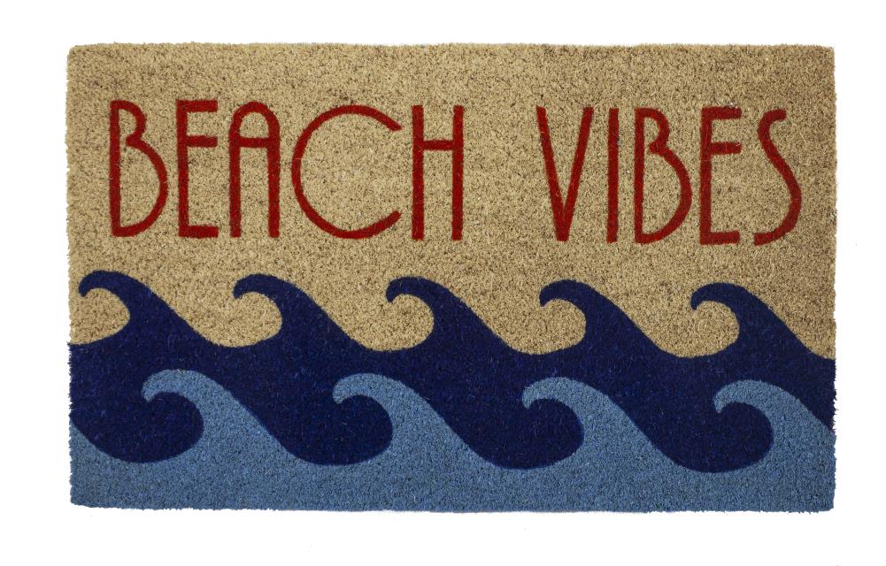 Entryways P2272 Blue/Coral Rectangular Outdoor Decorative Tropical Door Mat