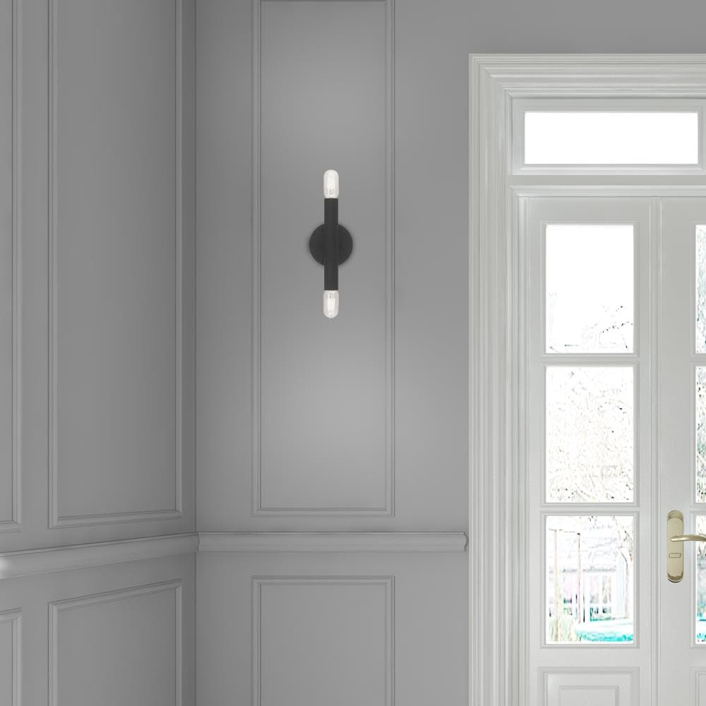 Copenhagen Dual-Light Black Steel ADA Wall Sconce