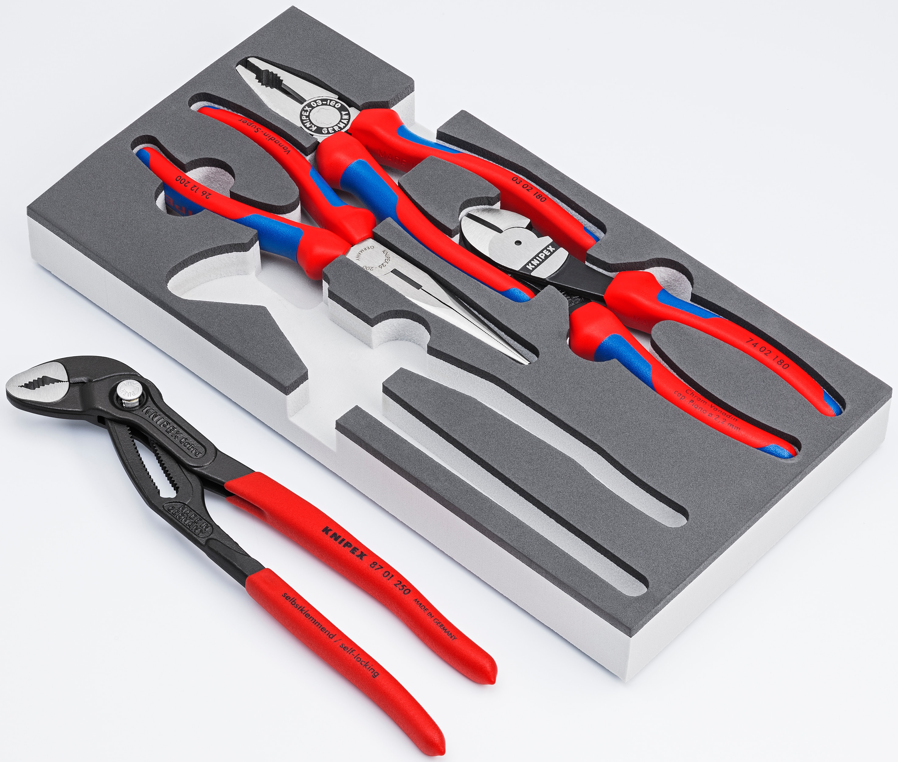 KNIPEX 4-Pack Assorted Pliers with Hard Case 00 20 01 V15 Sansujyuku sansujyuku.com