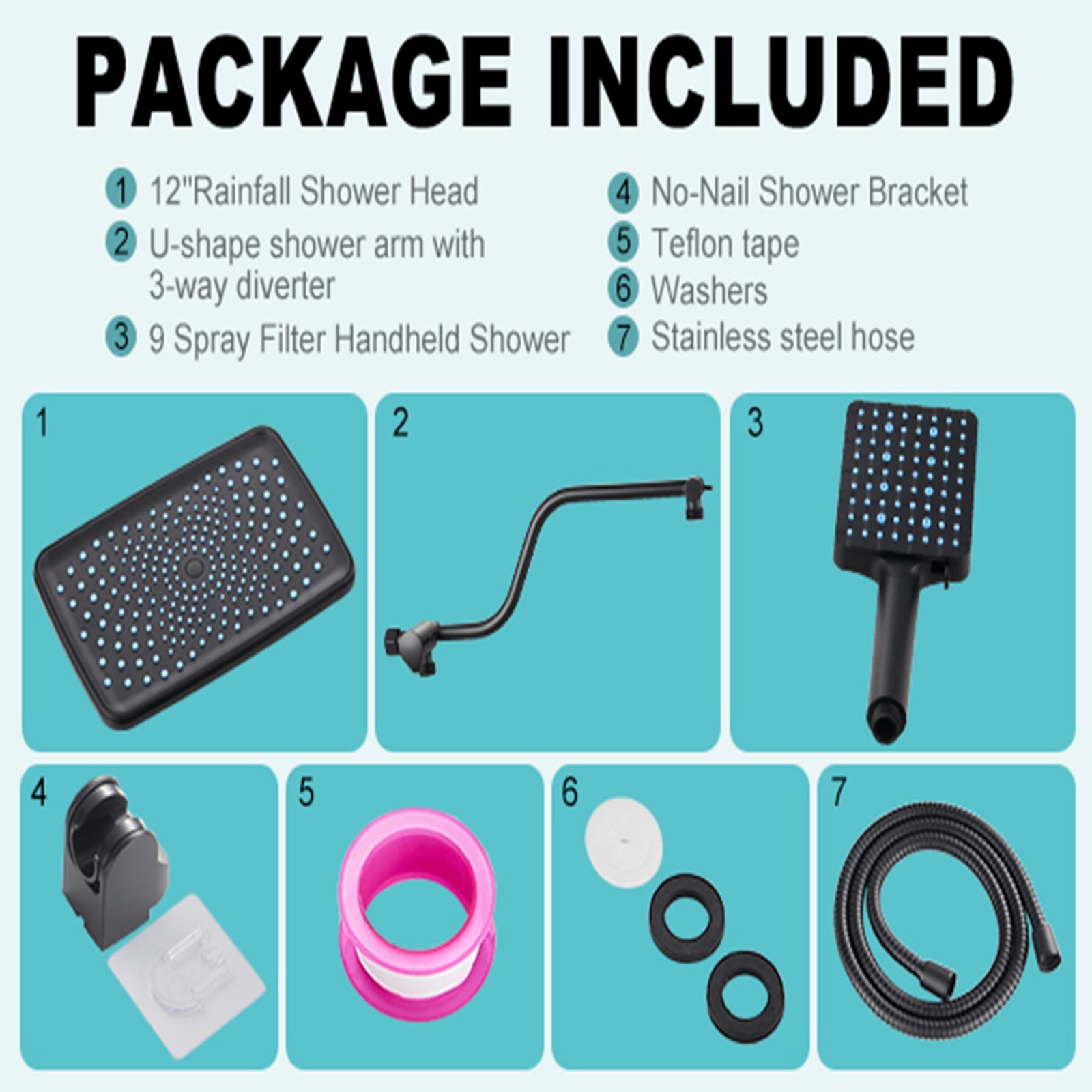 Cobbe LSSHK0612B Fixed-Showerhead - View #7