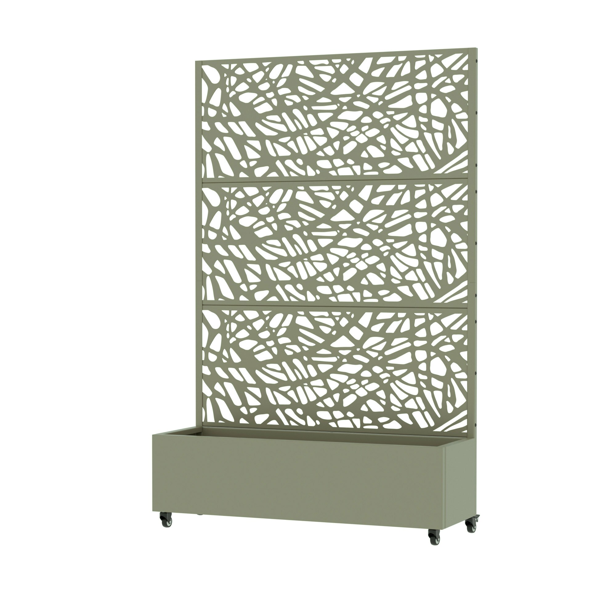 Misty Moon 72-in H x 47-in Wx 16-in D Olive Gray Metal Planter with ...