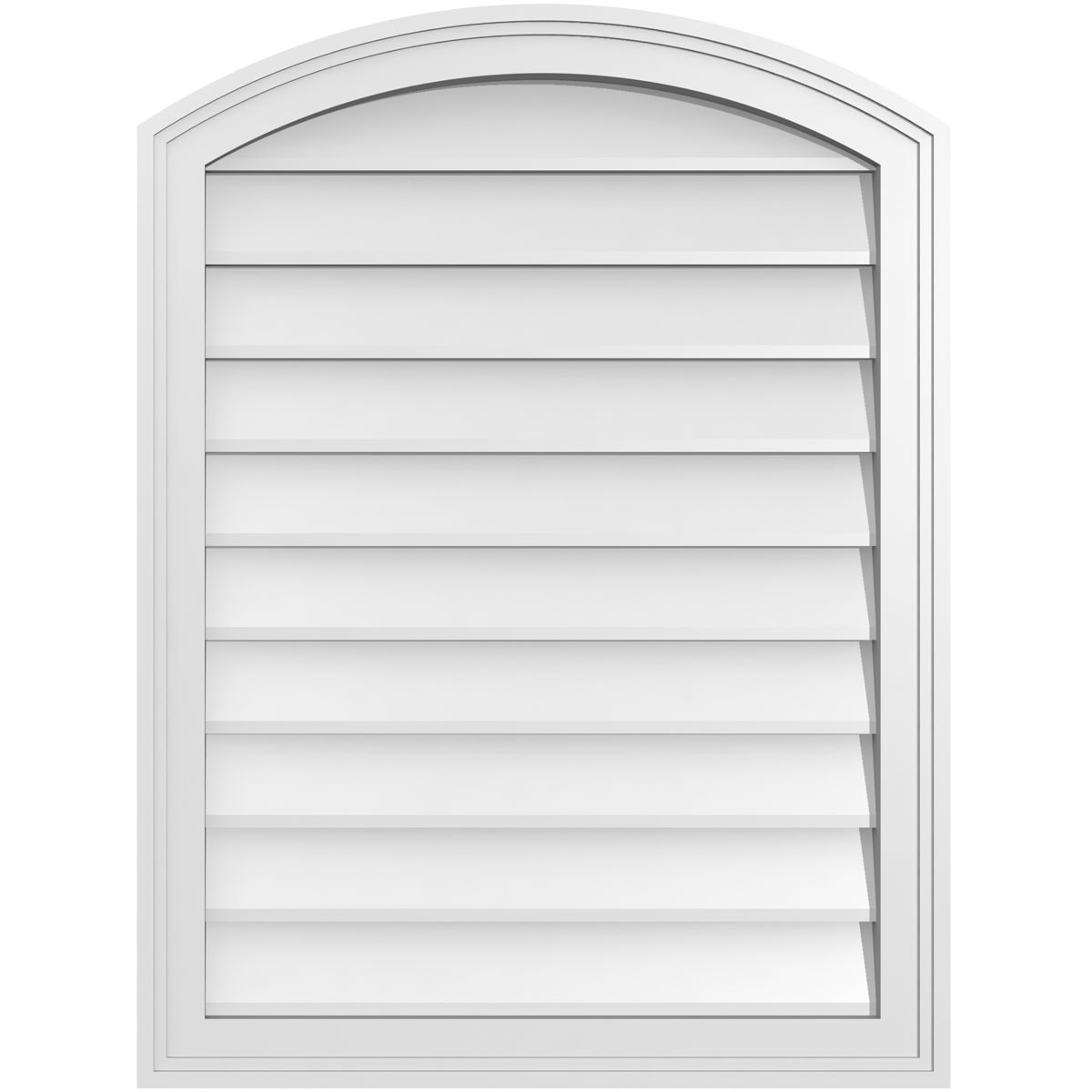 Ekena Millwork GVPAR24X3202SN 24-Inches x 32-Inches Off-white Round top PVC Gable Louver Vent