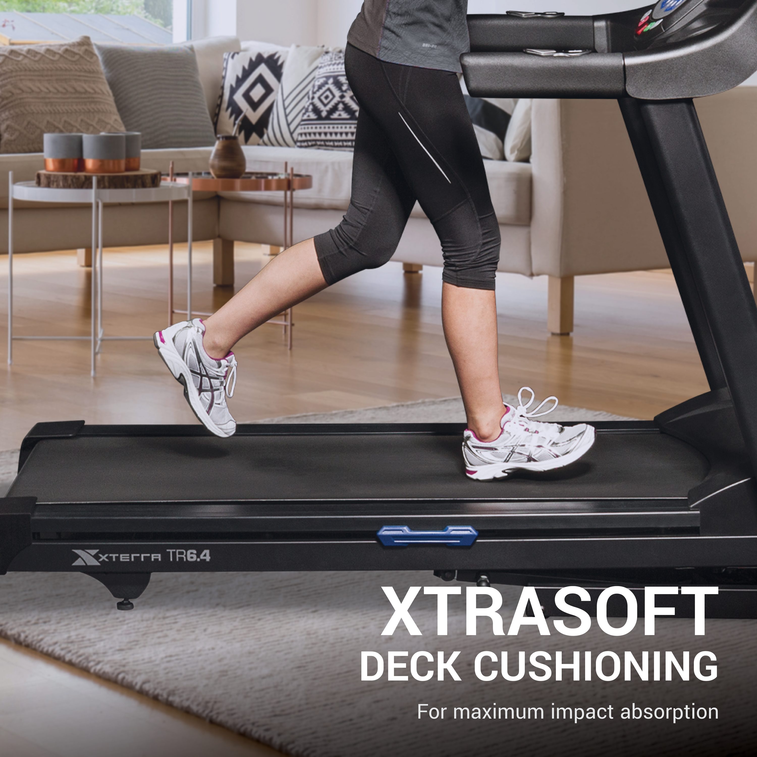 XTERRA Fitness TR6.4 Foldable Treadmill with Incline Adjustment in the ...