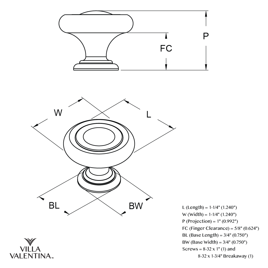 Villa Valentina VV7CBZ Cabinet-Knobs - View #6