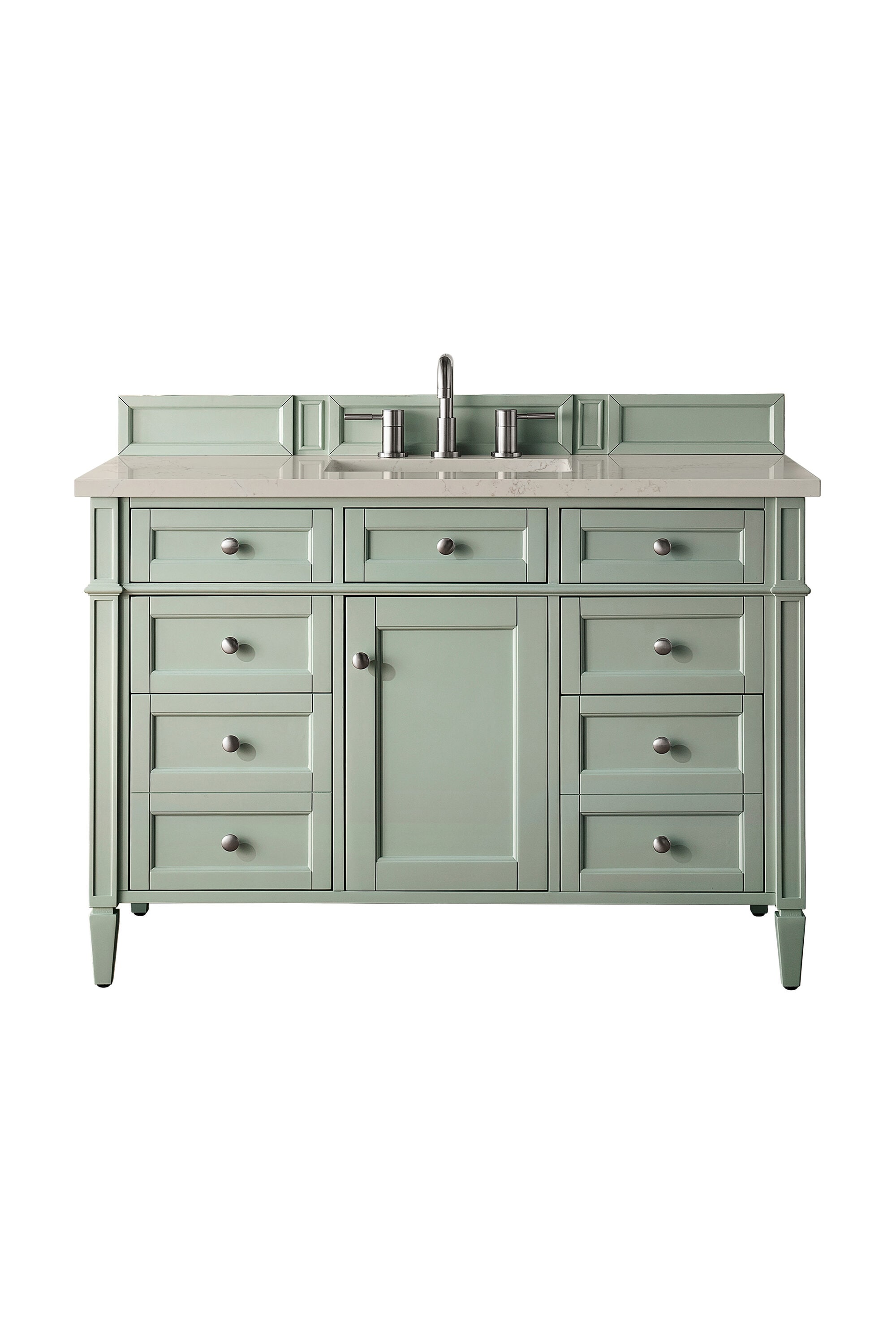 James Martin Vanities - Brittany 48-in Sage Green Undermount Single Sink Bathroom Vanity with Sib...