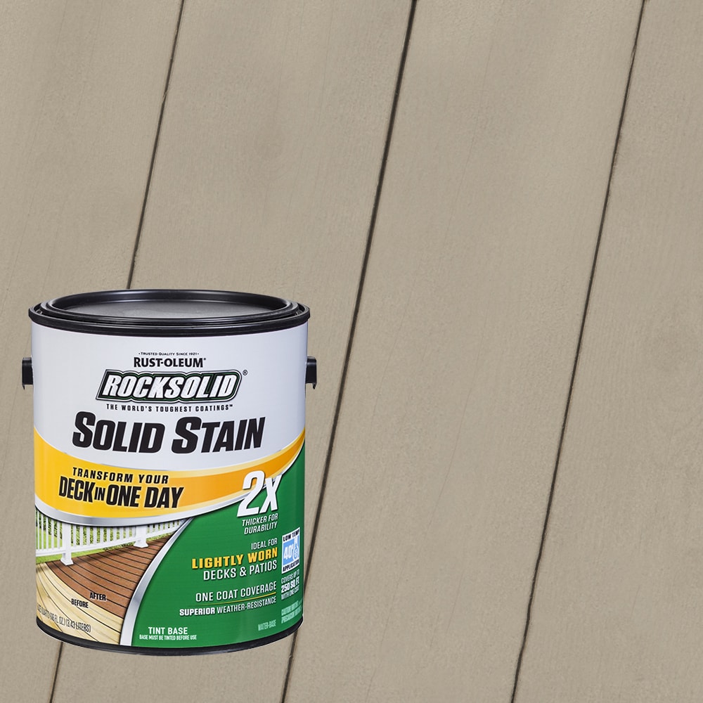 Rust-Oleum 319738T RockSolid 2X Solid Stain Pre-Tinted Brownstone Solid Exterior Wood Stain and Sealer in One ( 1-gallon )