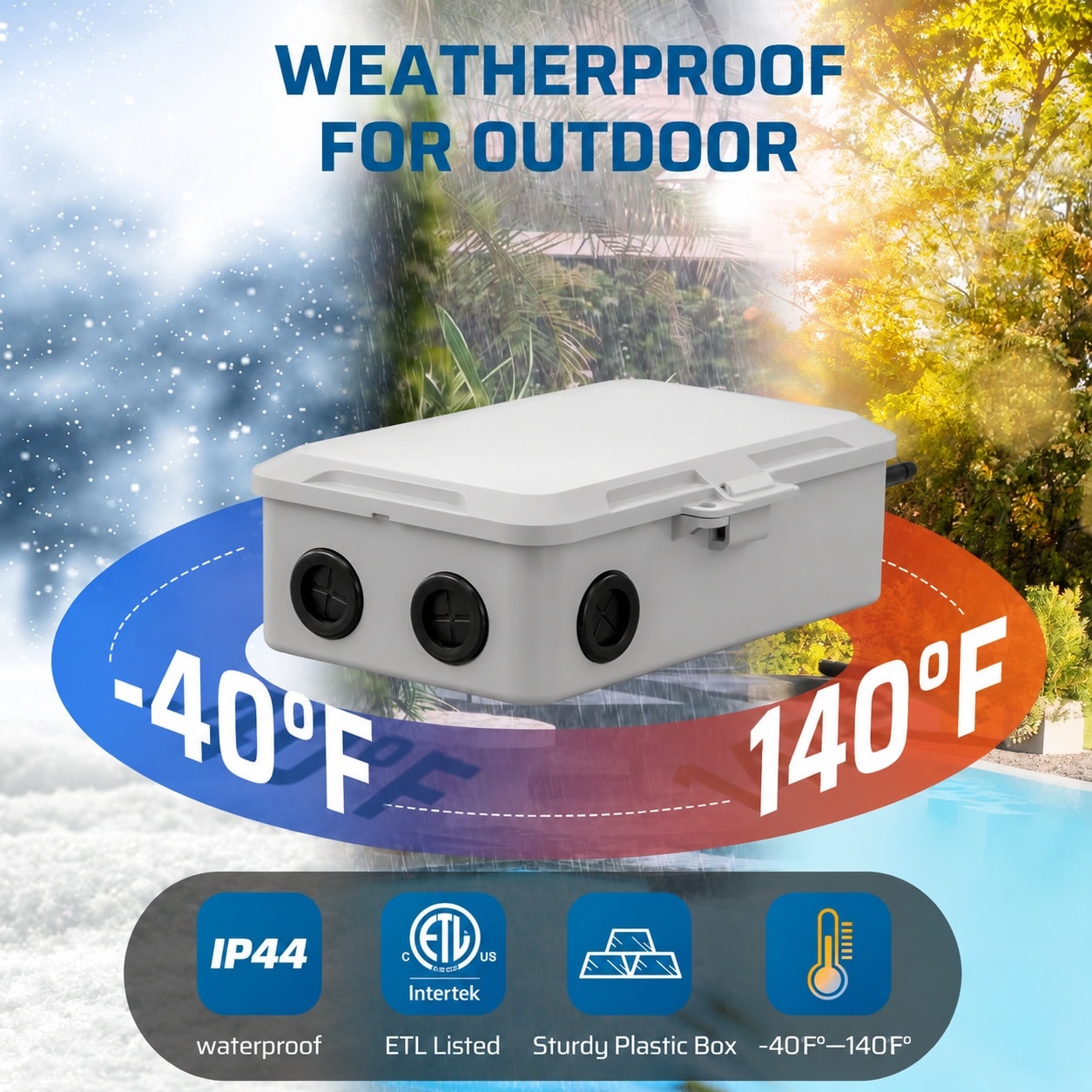 Misopily Heavy Duty Outdoor WiFi Pool Pump Timer Box 40A 240VAC 3HP ...