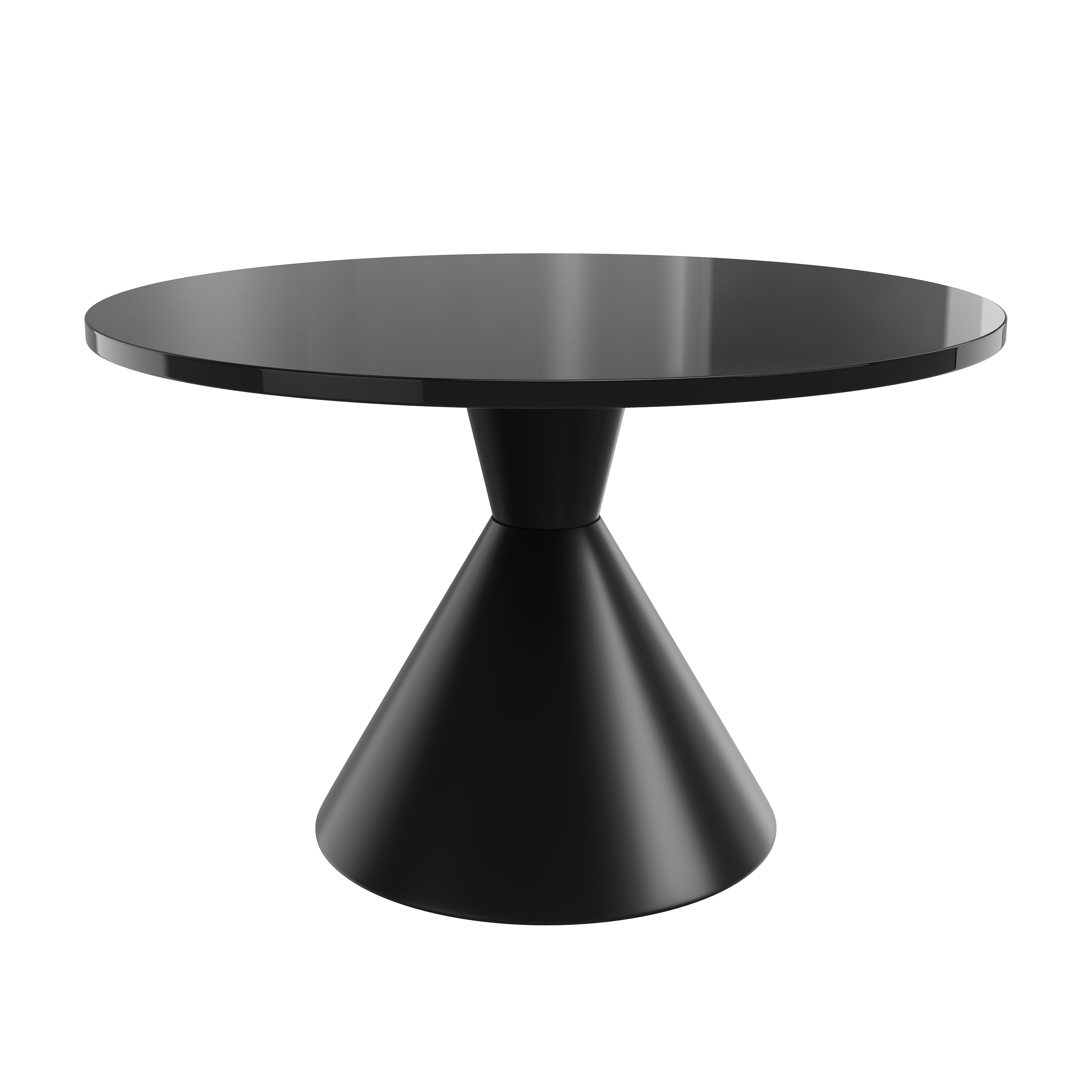 Clihome CL-RBT2-BBK Black Round Contemporary/Modern Dining Table, MDF with Black Composite Pedestal Base 47.64-in L x 29.33-in H