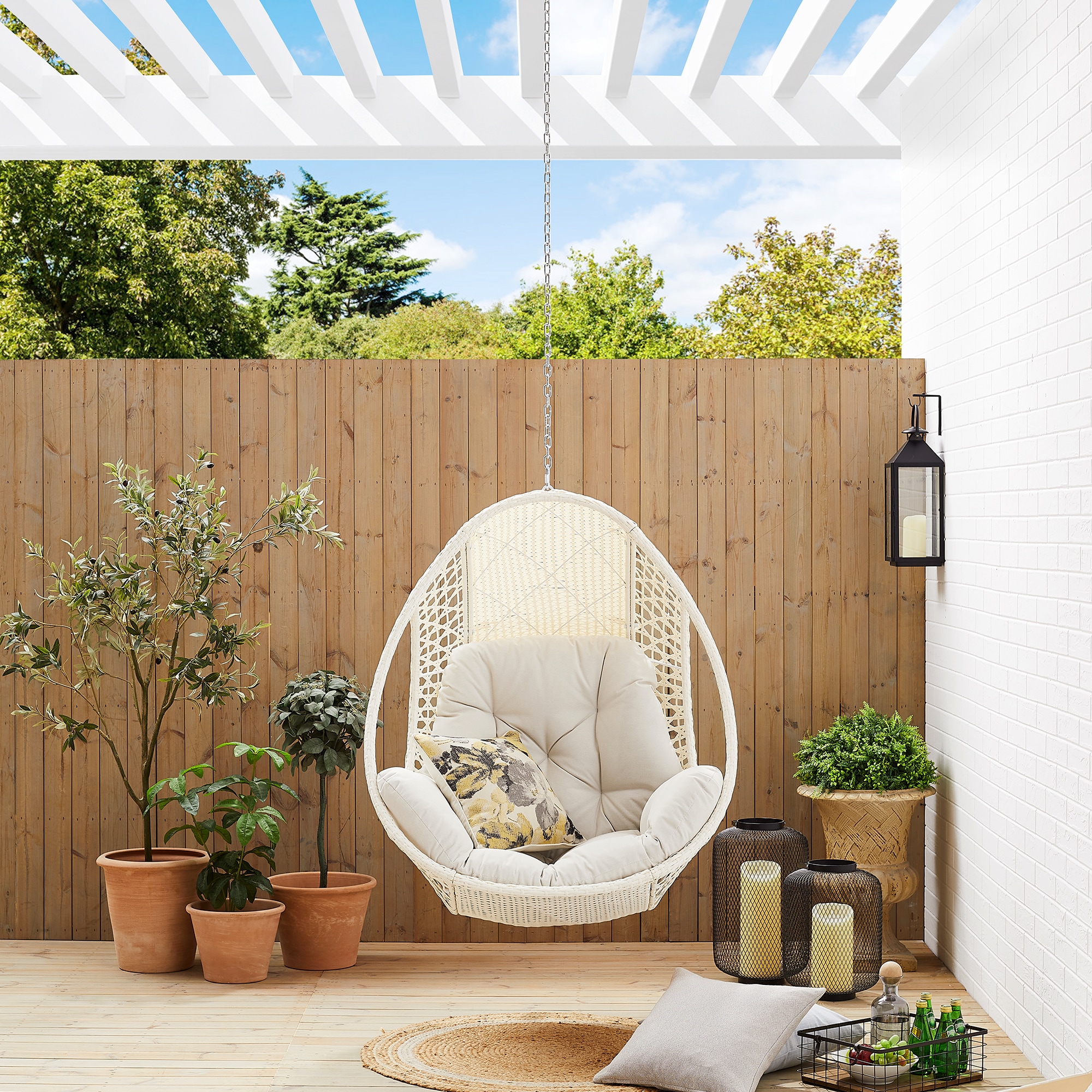 PEAK HOME FURNISHINGS 970428WH-BG-LS Patio Swing Beige Woven Hammock
