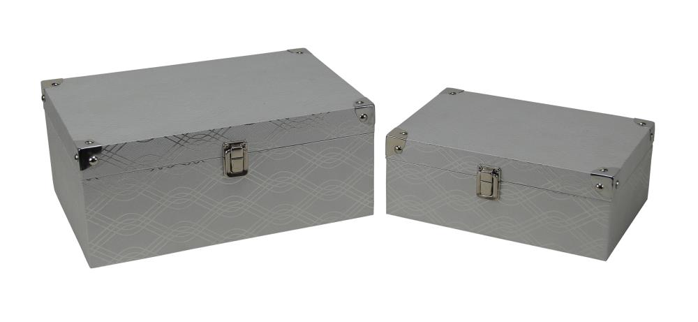 Cheung's 5154-2SV Silver Wood Glam Decorative Box