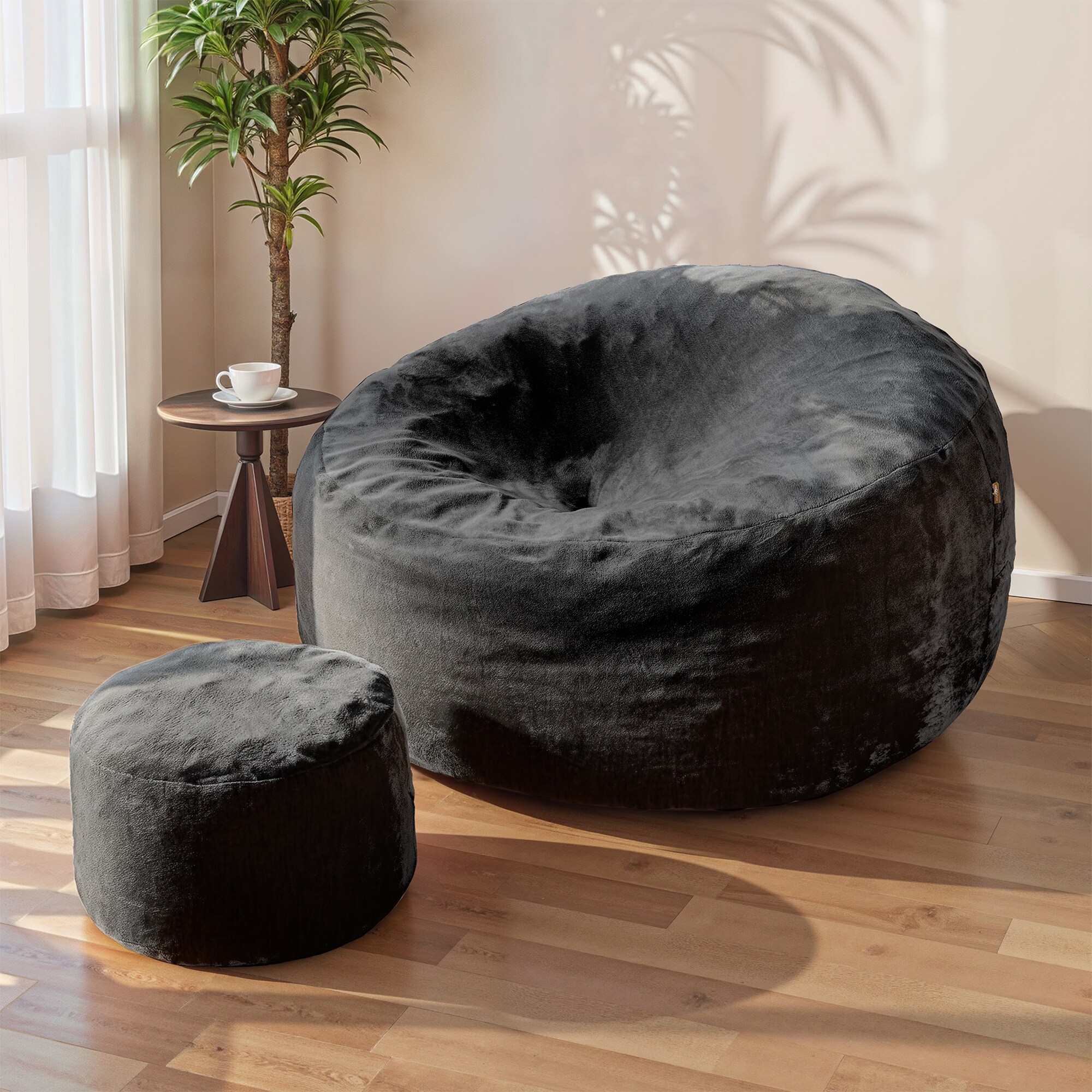 Ovios - 59.06-in W Modern Black 1-seater Sofa