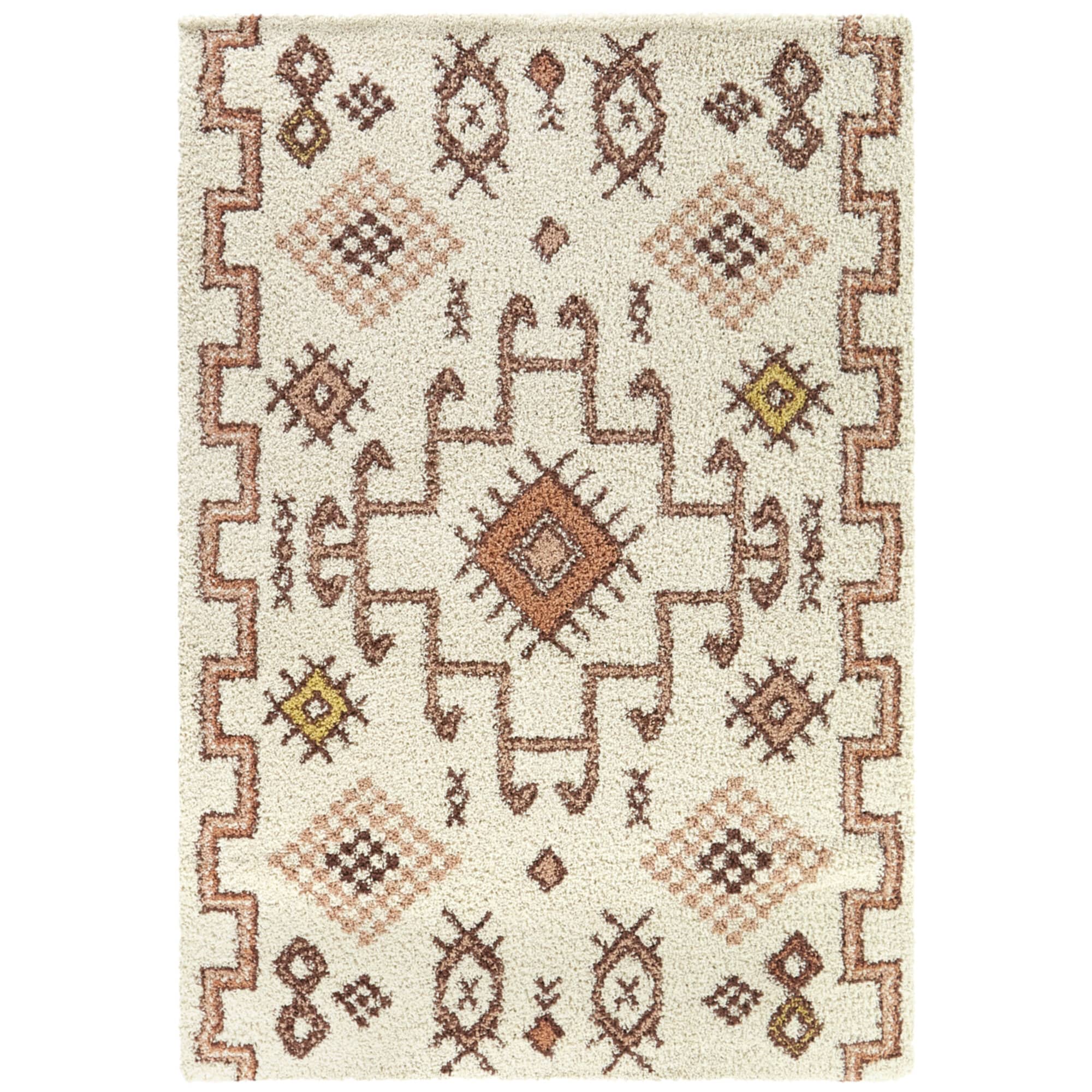 Burnt Orange Rectangular Shag Rug for Kids, 5'3" x 7'