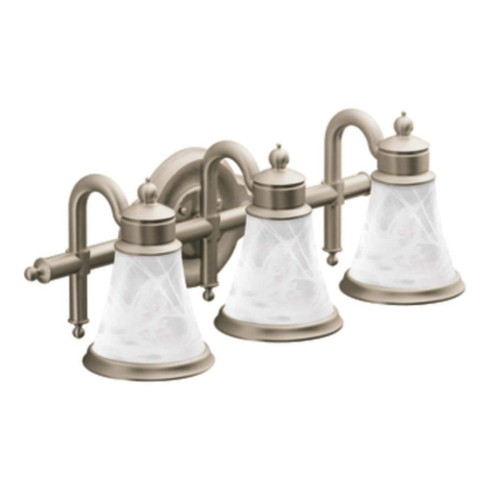 Moen Waterhill 3 Light Nickel Traditional Vanity Light In The Vanity   03005266 