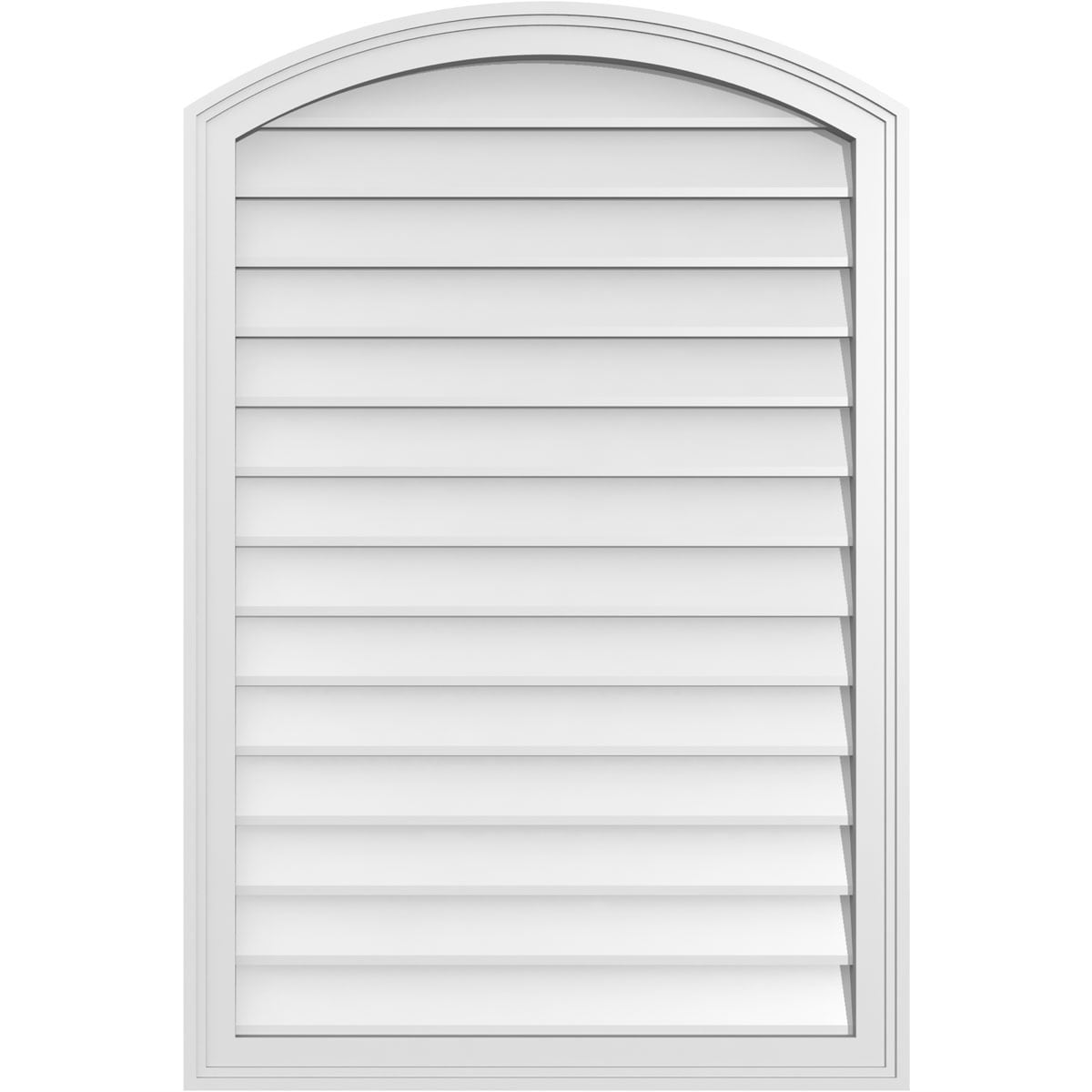 Ekena Millwork GVPAR28X4202SN 28-Inches x 42-Inches Off-white Round top PVC Gable Louver Vent