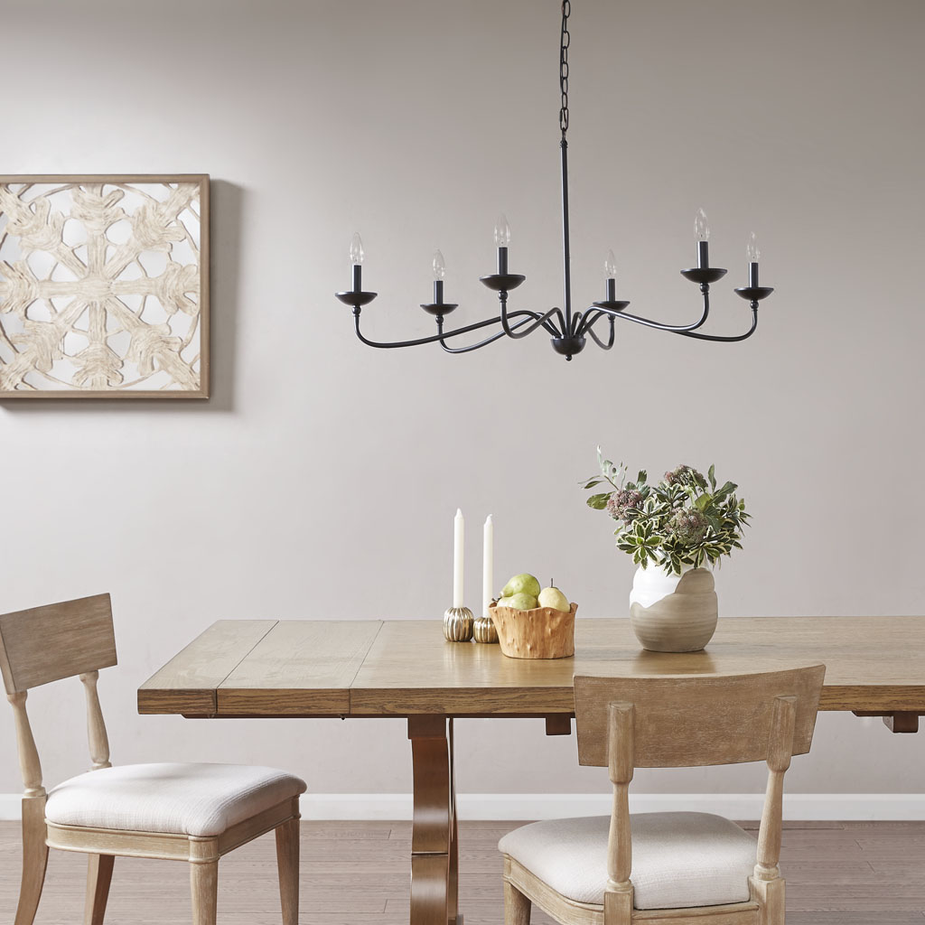 Blisstyle 6 Light Metal Chandelier modern boho vintage chandeliers over table for dining room bedroom living room kitchen entryway outdoor