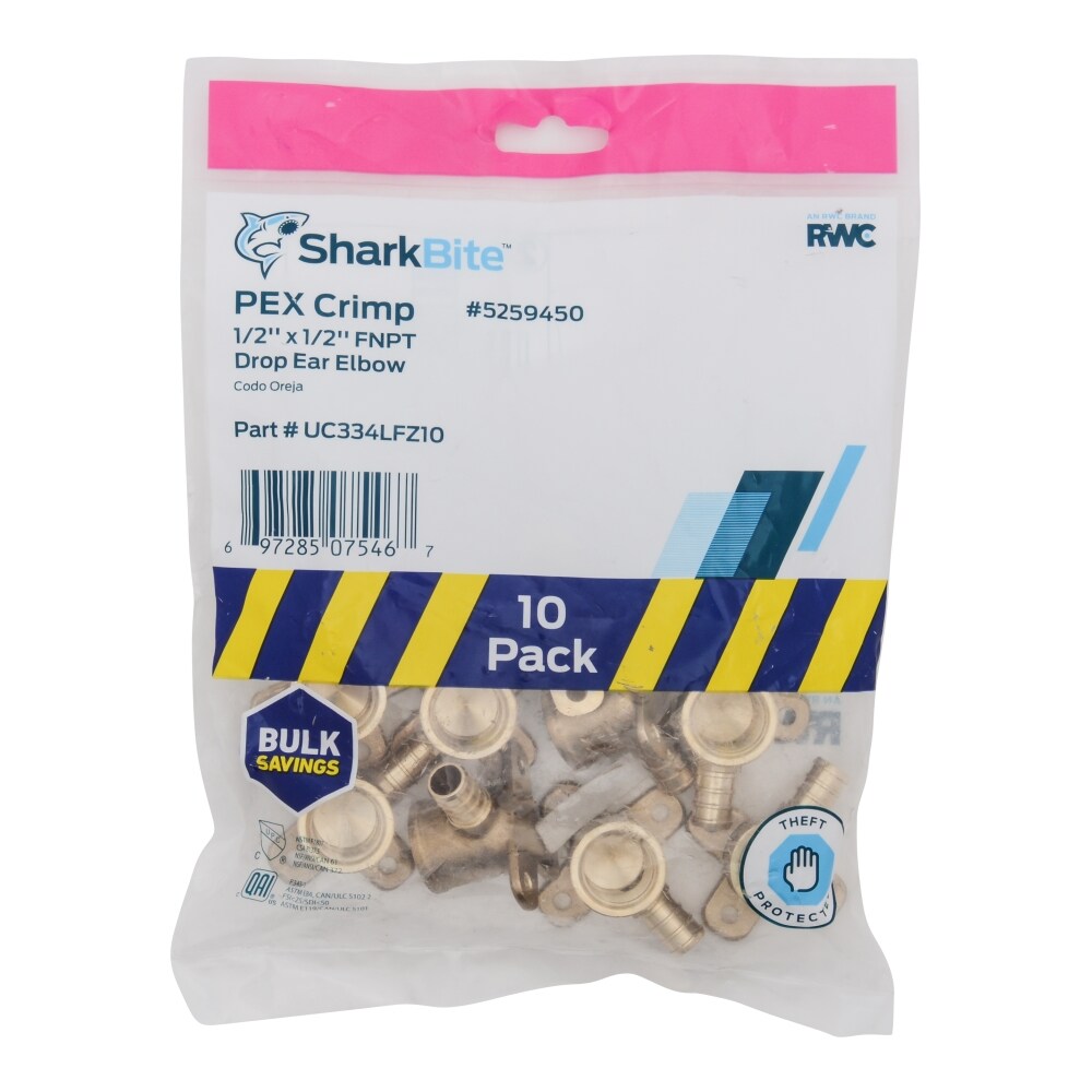 Sharkbite 1 2 In Pex Crimp X 1 2 In Fnpt Brass 90 Degree Female Drop