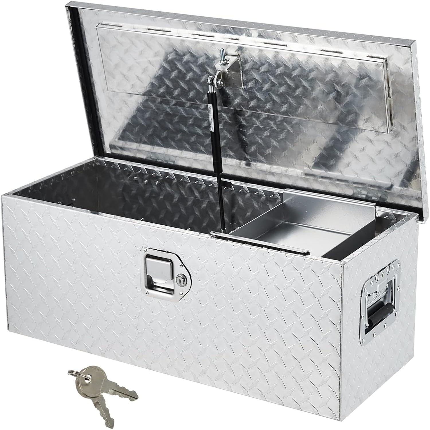 Garvee - Heavy Duty Aluminum Truck Bed Tool Box 30Inch Waterproof Diamond Plate Chest with Secure...